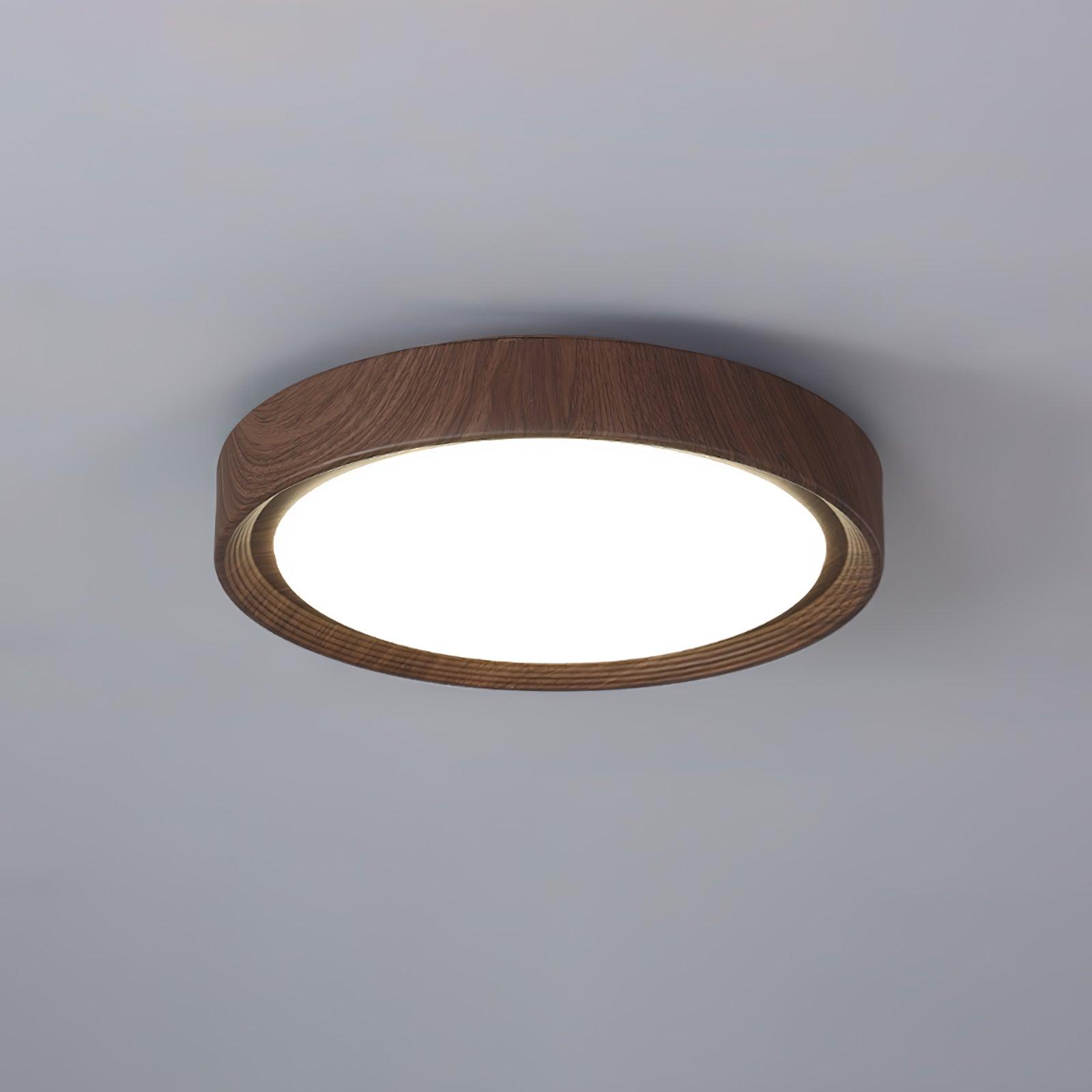 Orbis Plafonnier Rond Effet Bois