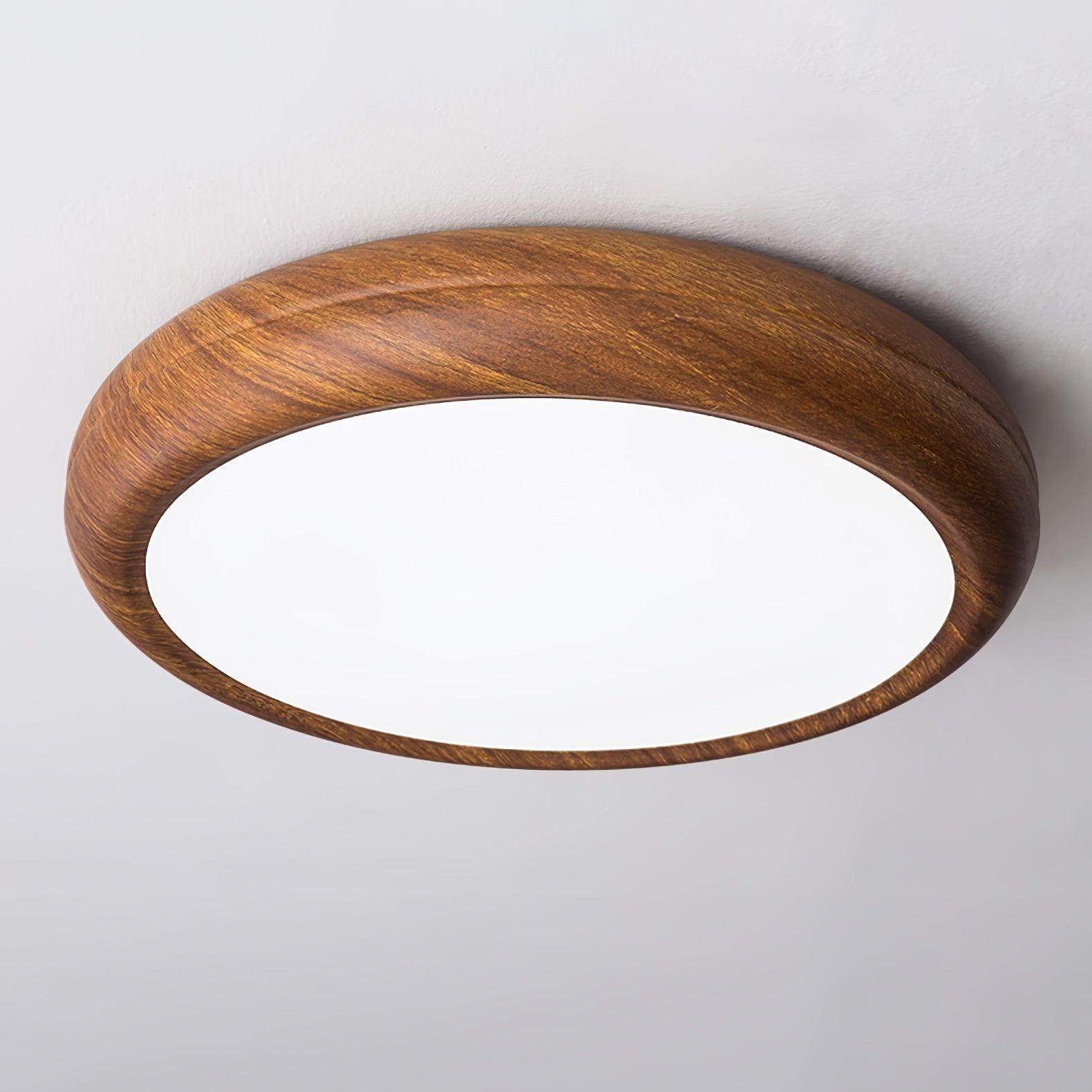 Orbis Plafonnier Rond Effet Bois