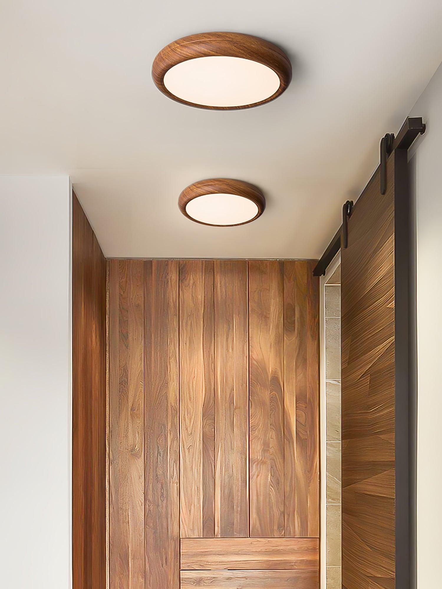Orbis Plafonnier Rond Effet Bois
