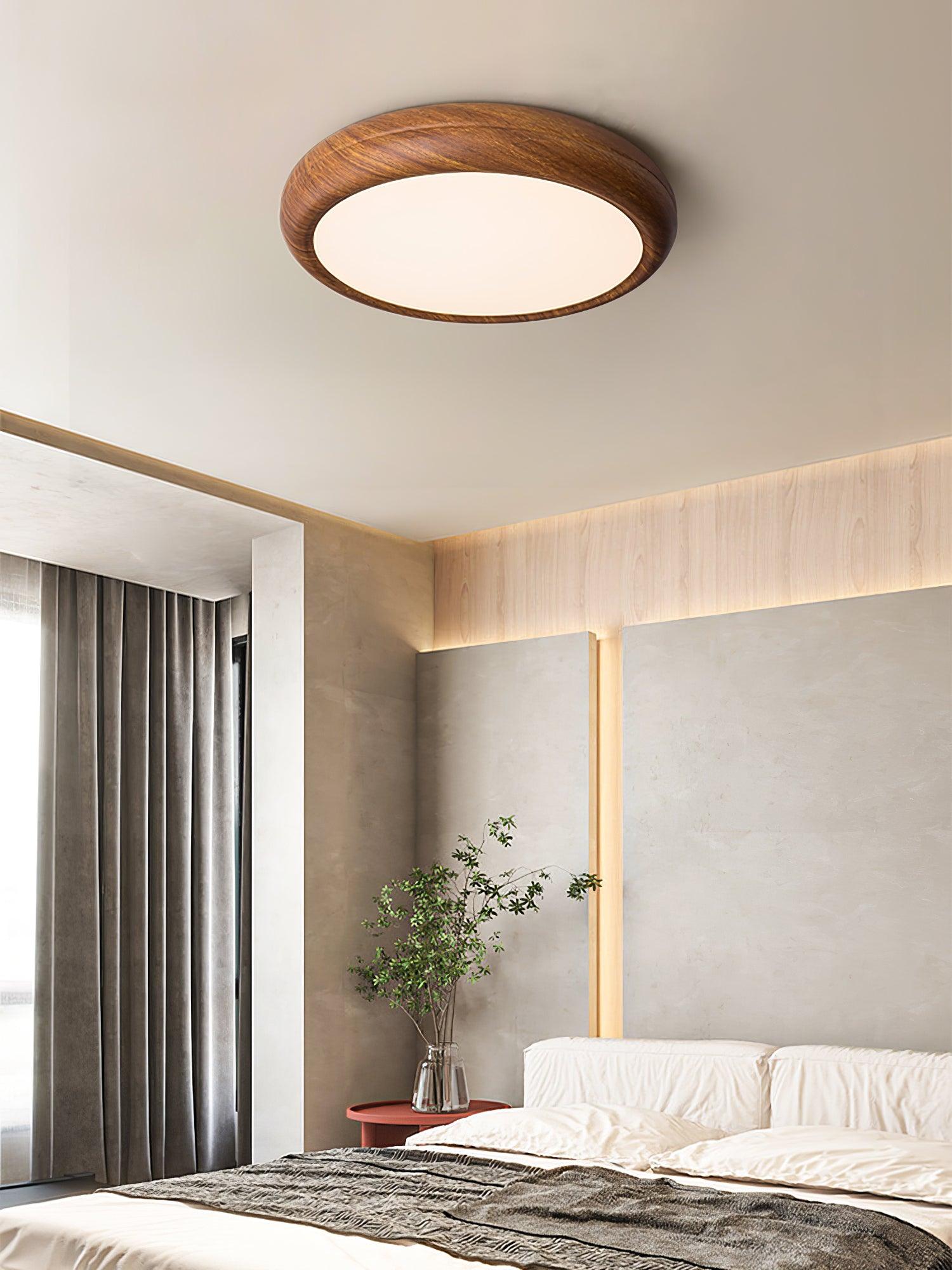 Orbis Plafonnier Rond Effet Bois