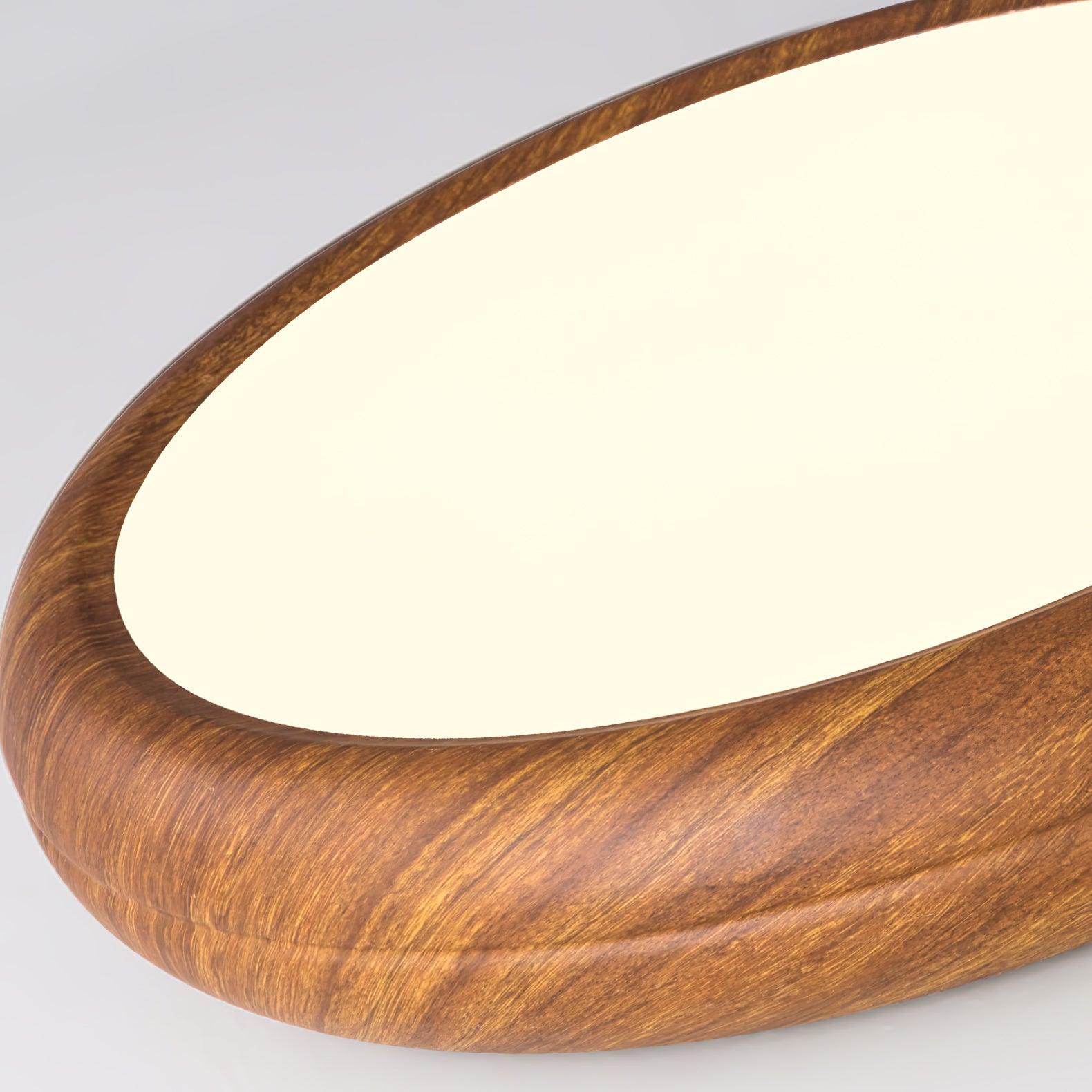 Solara Plafonnier rond en acrylique effet bois
