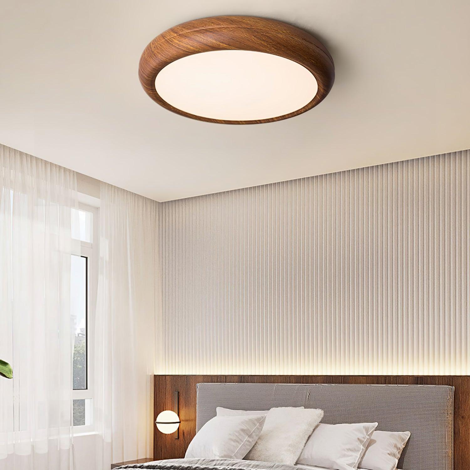 Orbis Plafonnier Rond Effet Bois