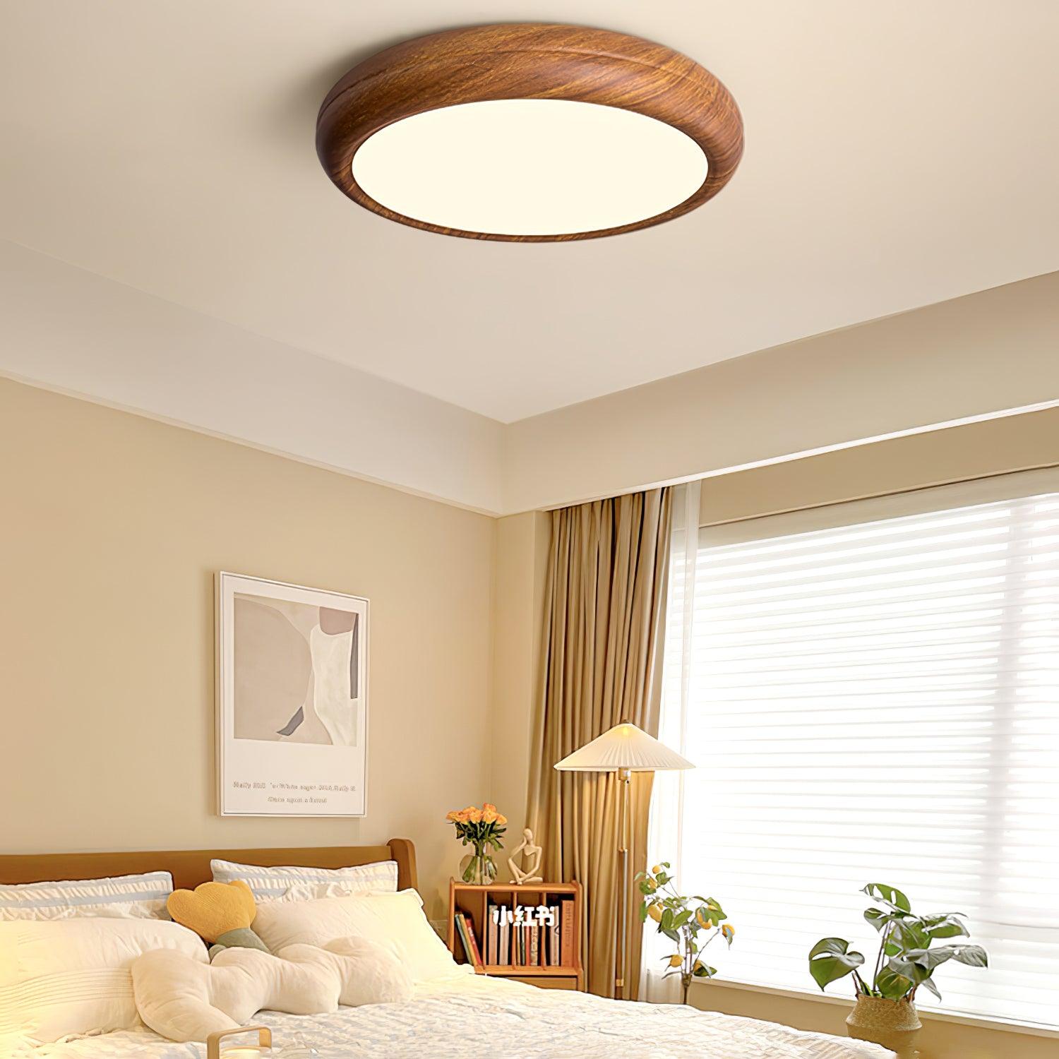 Orbis Plafonnier Rond Effet Bois