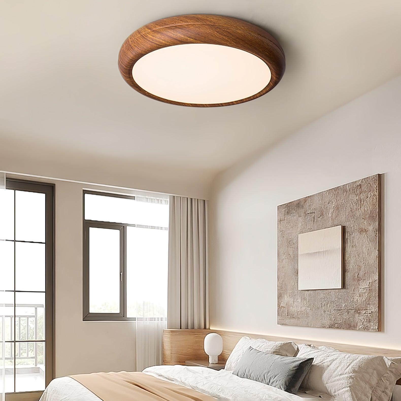 Orbis Plafonnier Rond Effet Bois