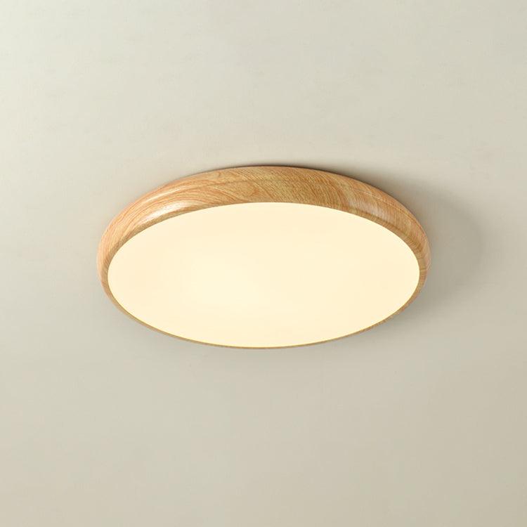 Solara Plafonnier rond en acrylique effet bois