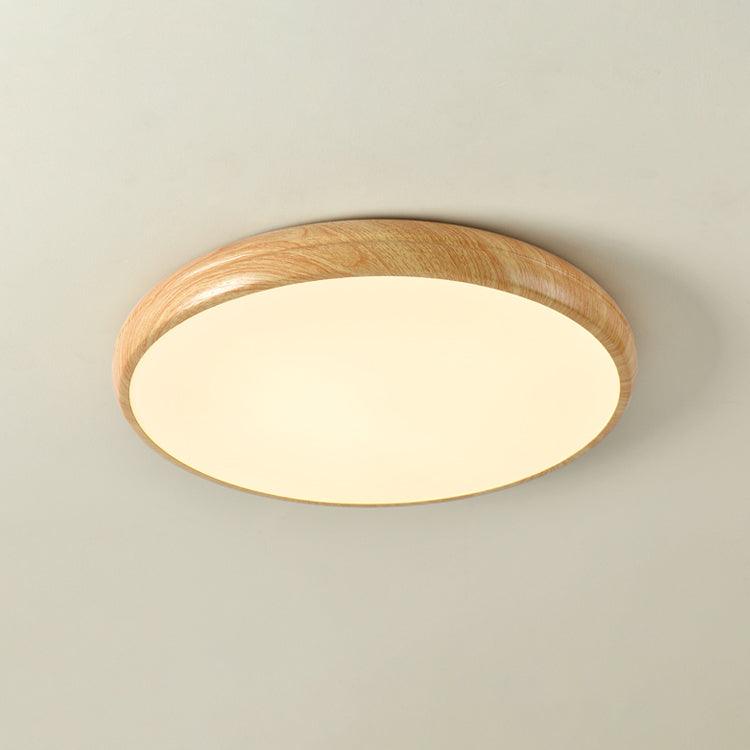Solara Plafonnier rond en acrylique effet bois