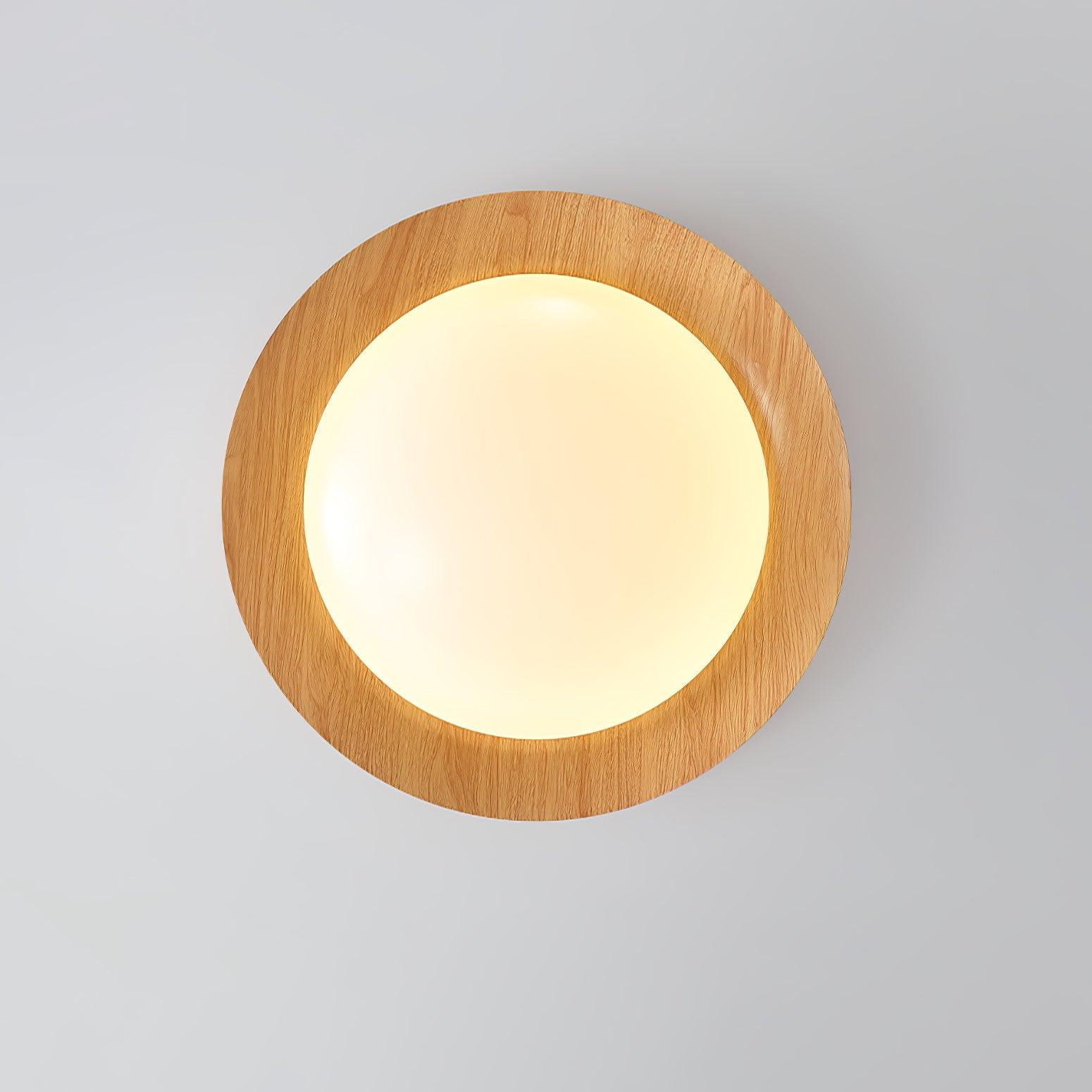 Solara Plafonnier en Bois Anneau Double Demi-Rond