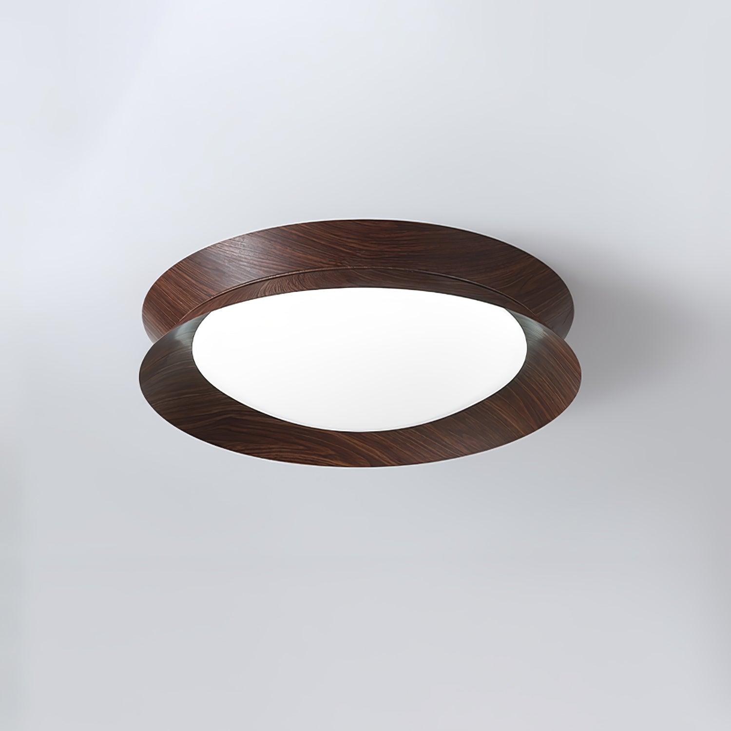 Solara Plafonnier en Bois Anneau Double Demi-Rond