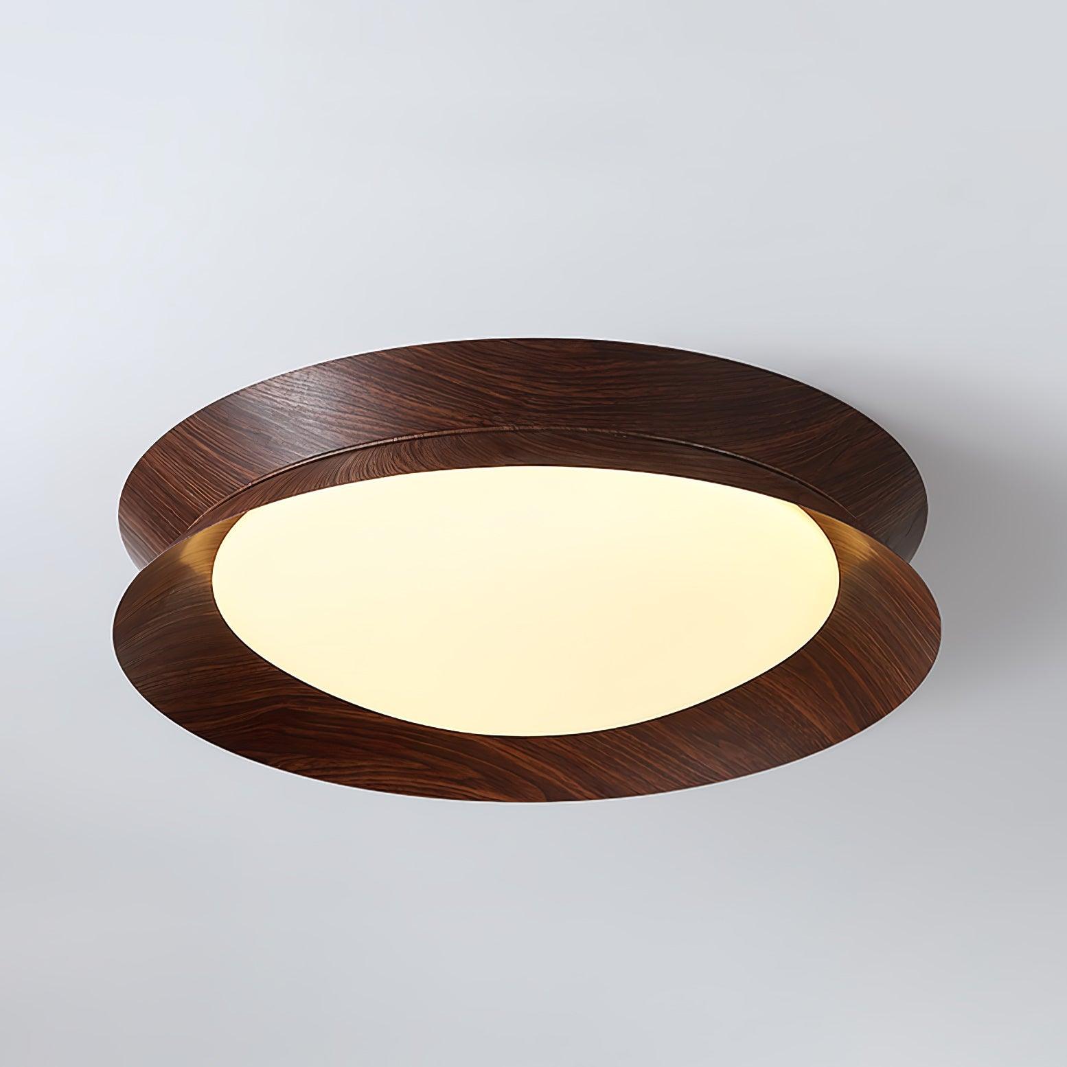Solara Plafonnier en Bois Anneau Double Demi-Rond