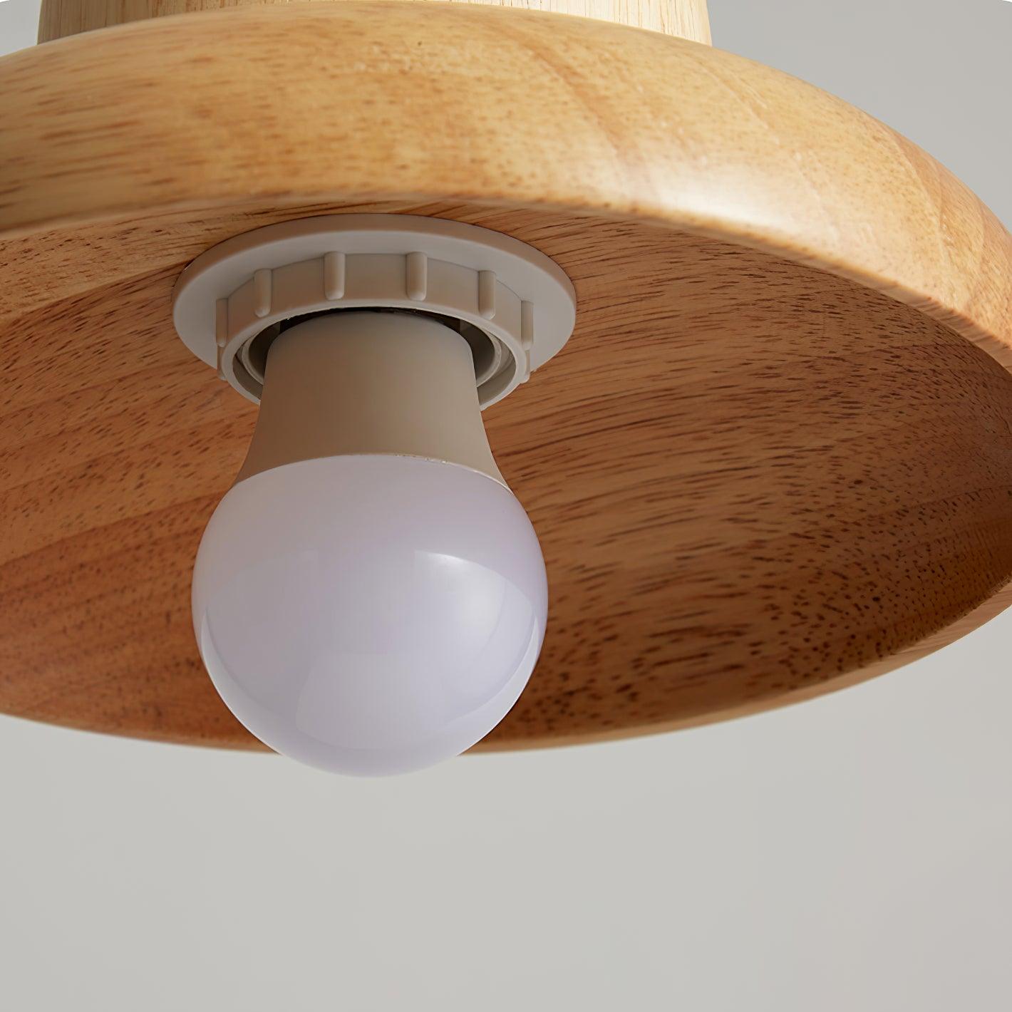 Lampe Suspendue en Forme de Chapeau en Bois Courbée Organique