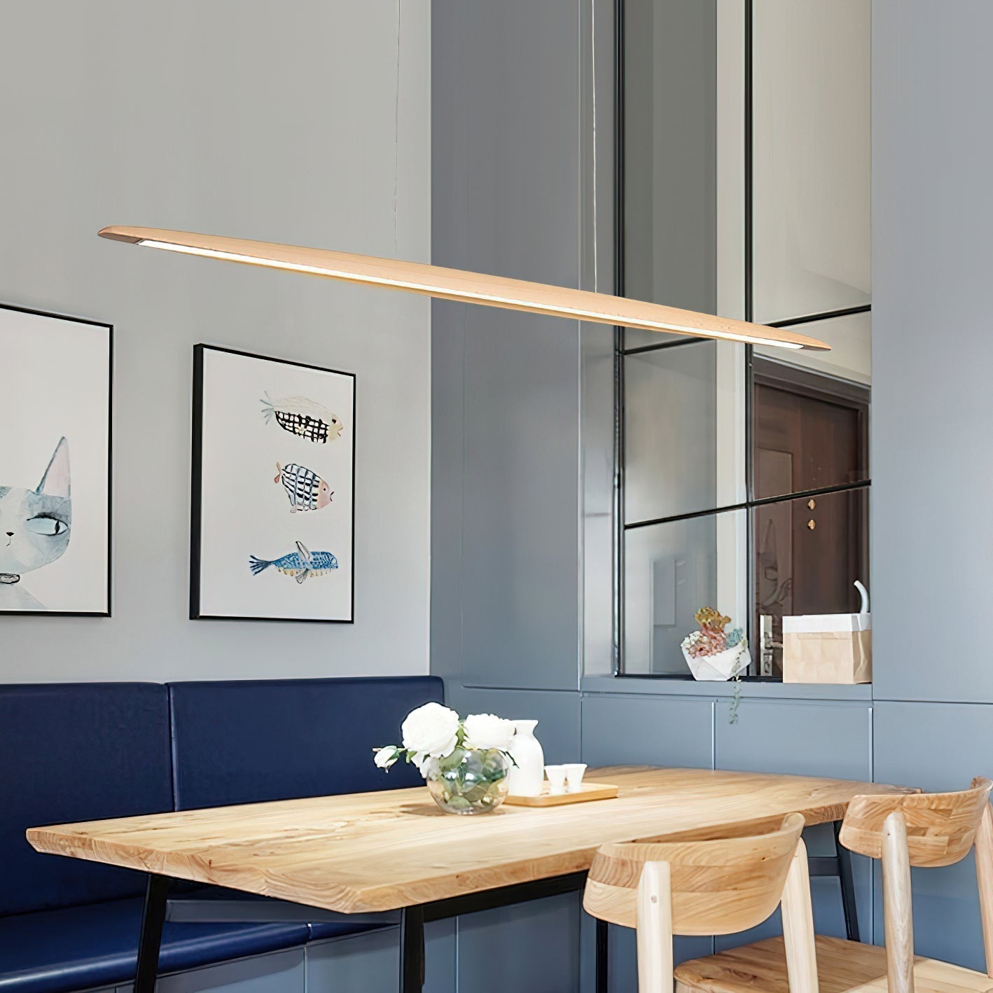 Zing Suspension Bois Noyer Minimaliste