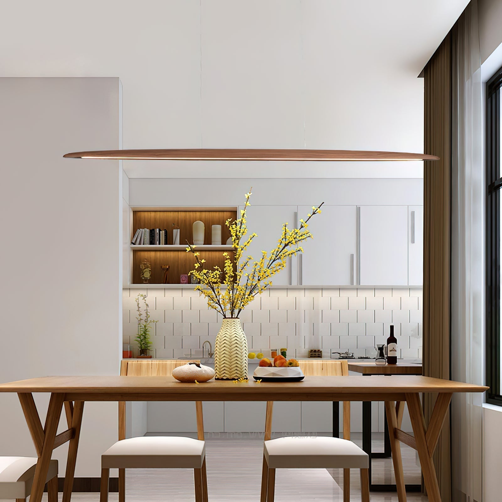 Zing Suspension Bois Noyer Minimaliste