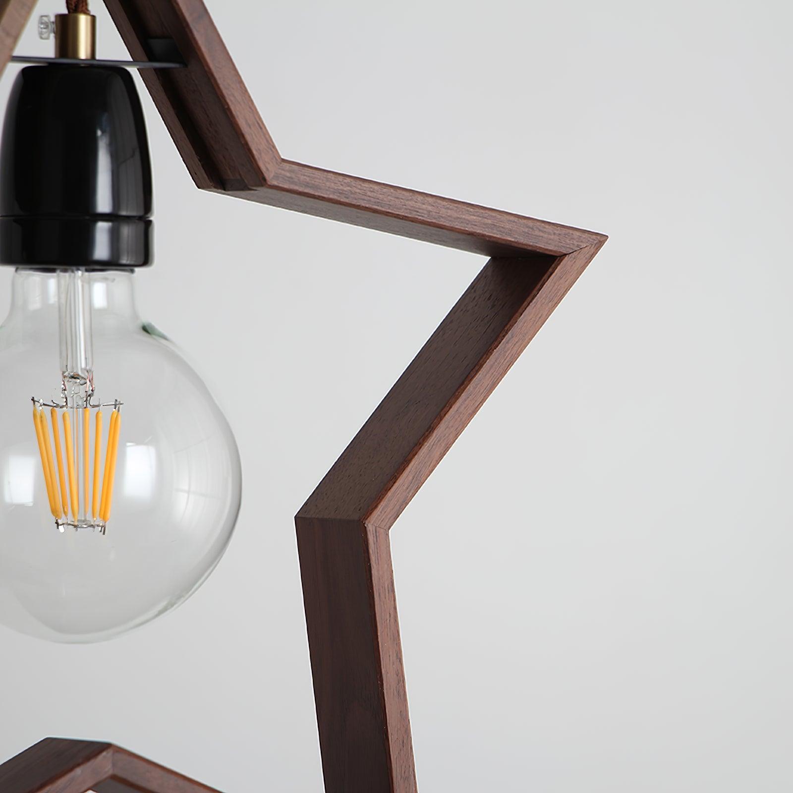 Luna Suspension Vintage Étoile en Bois