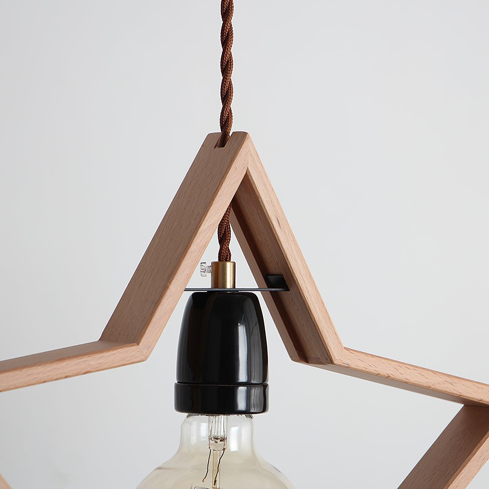 Luna Suspension Vintage Étoile en Bois