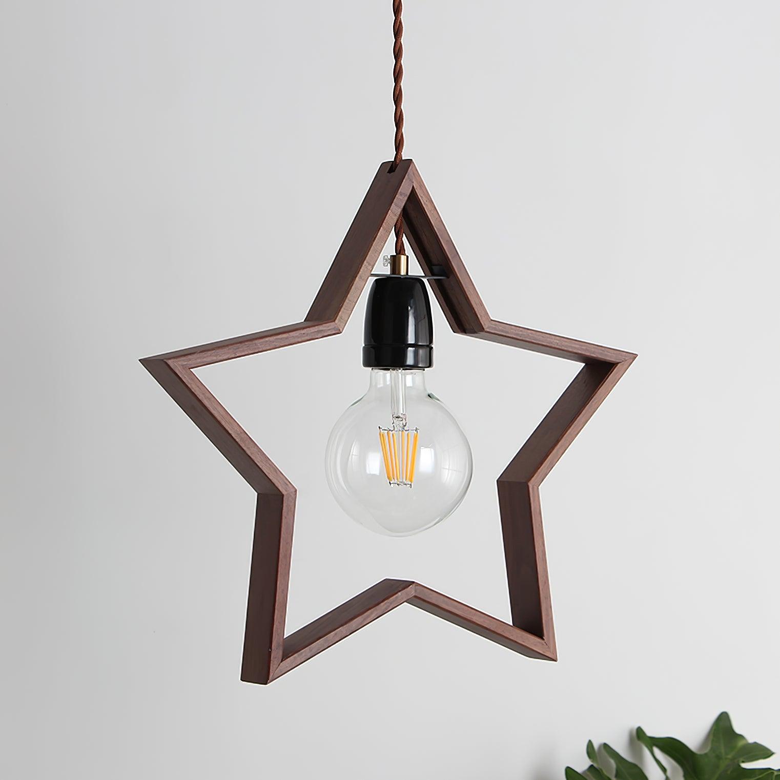 Luna Suspension Vintage Étoile en Bois