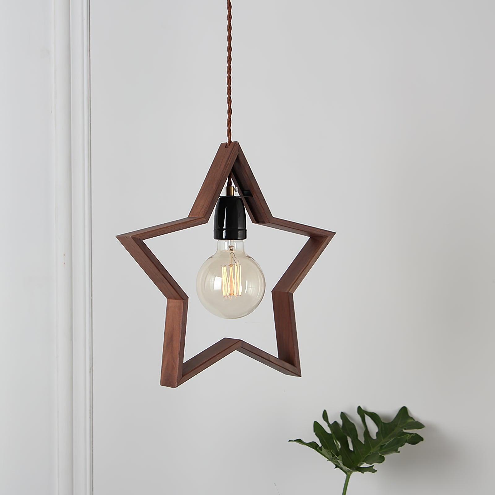 Luna Suspension Vintage Étoile en Bois