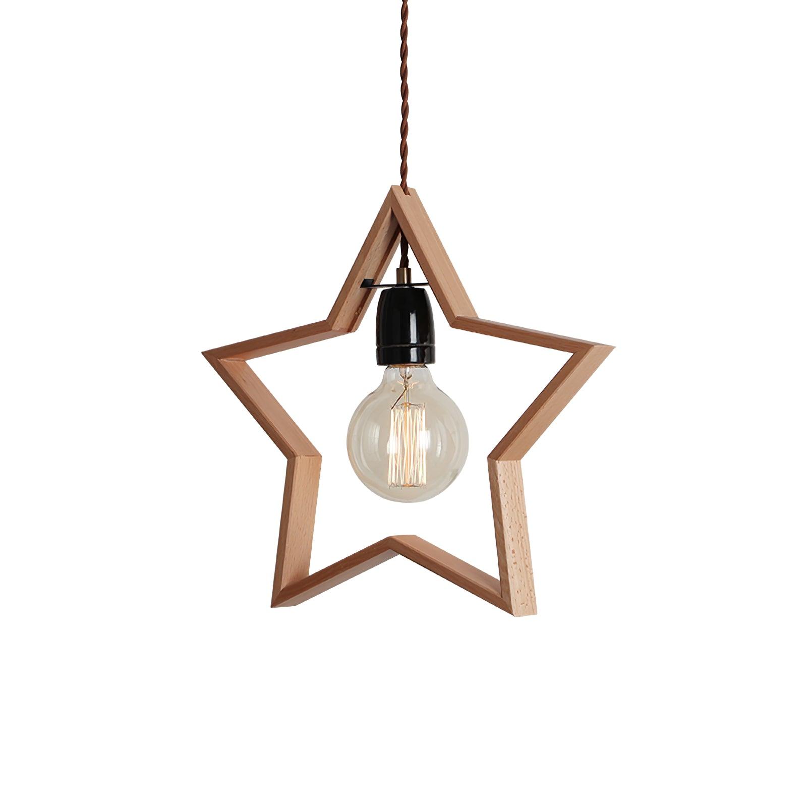 Luna Suspension Vintage Étoile en Bois