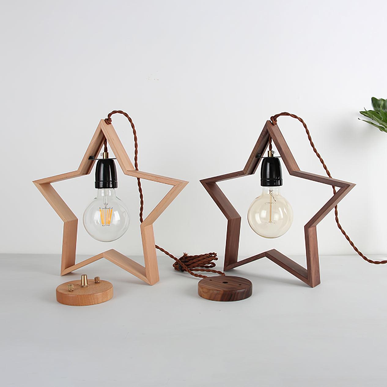 Luna Suspension Vintage Étoile en Bois