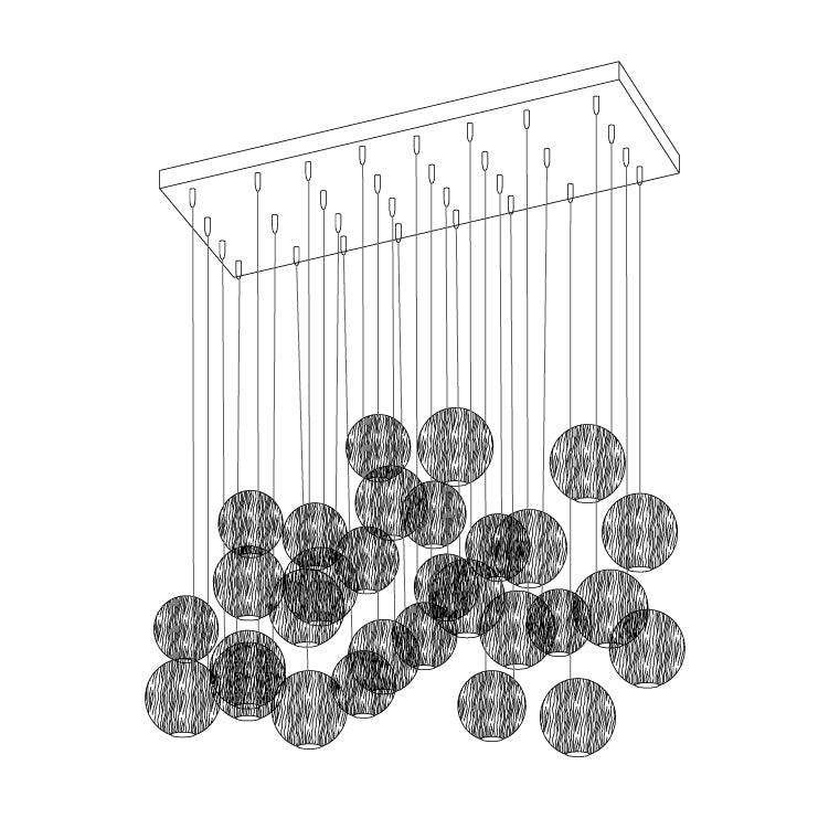 Ulvararis Suspension en bois Nordic Orb Sphere Cluster