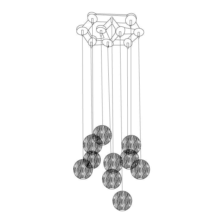 Ulvararis Suspension en bois Nordic Orb Sphere Cluster