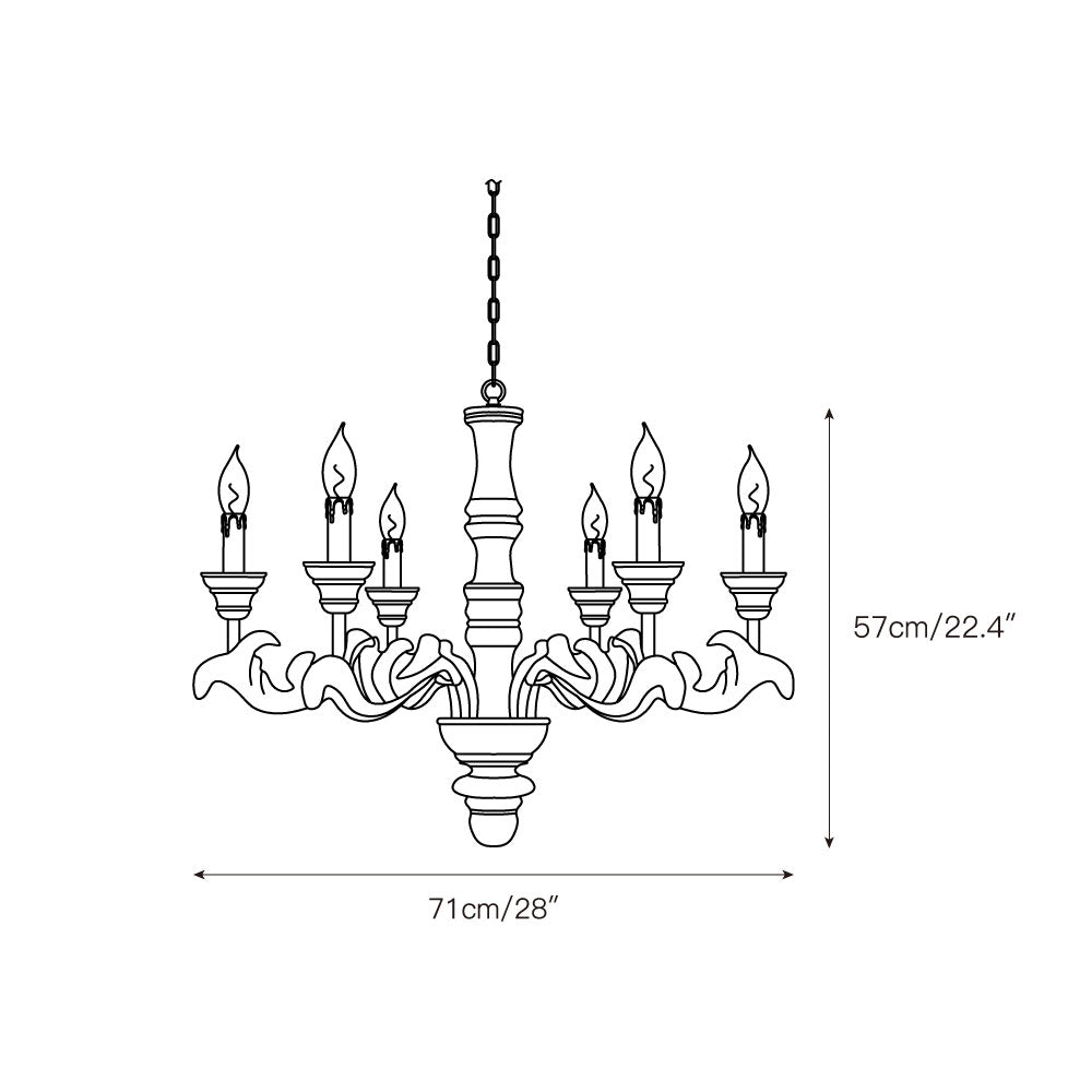 Vovynan Lustre Colonne Romaine Bois Luxe