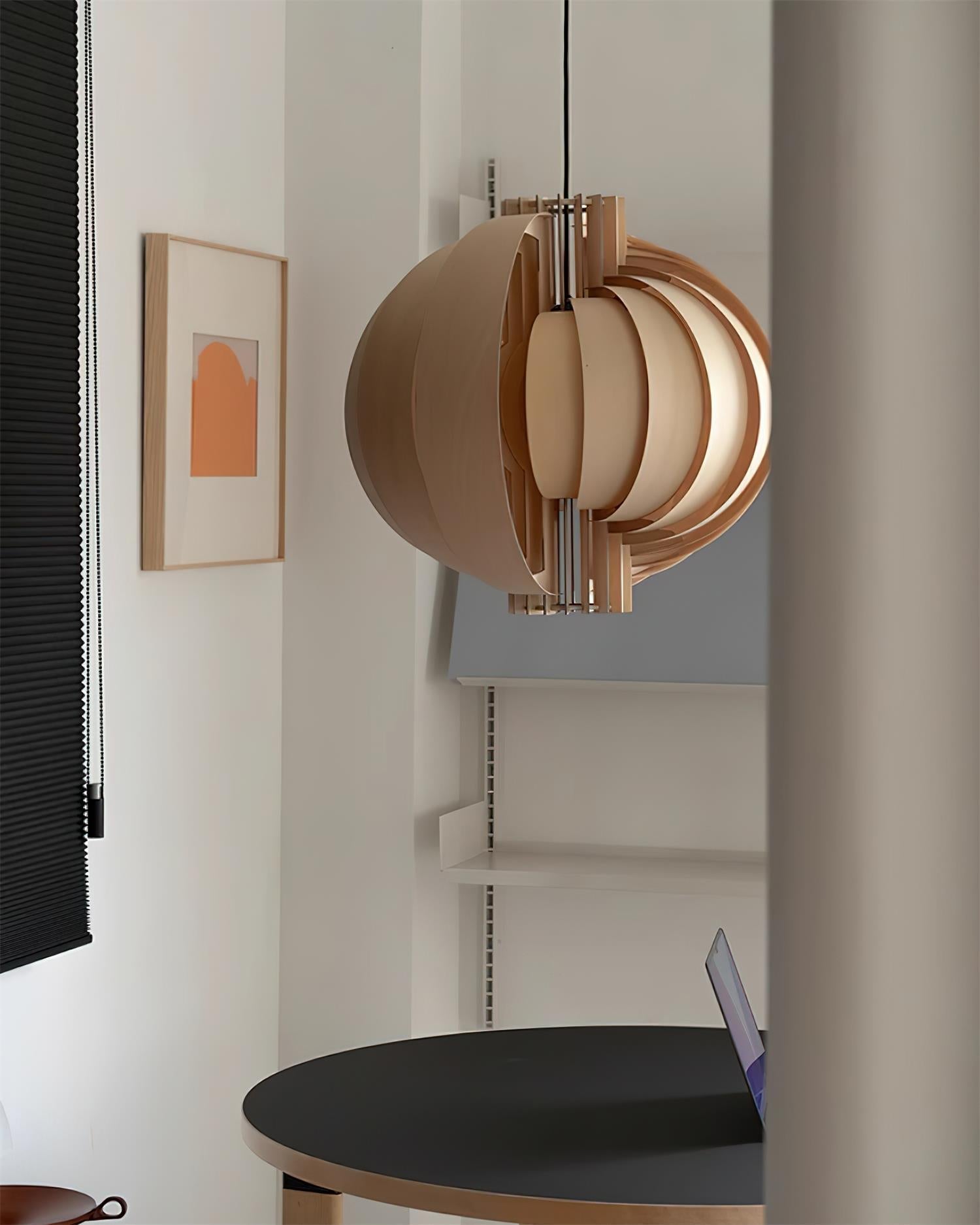 Bois Lanterne Suspension Stratifié Organique