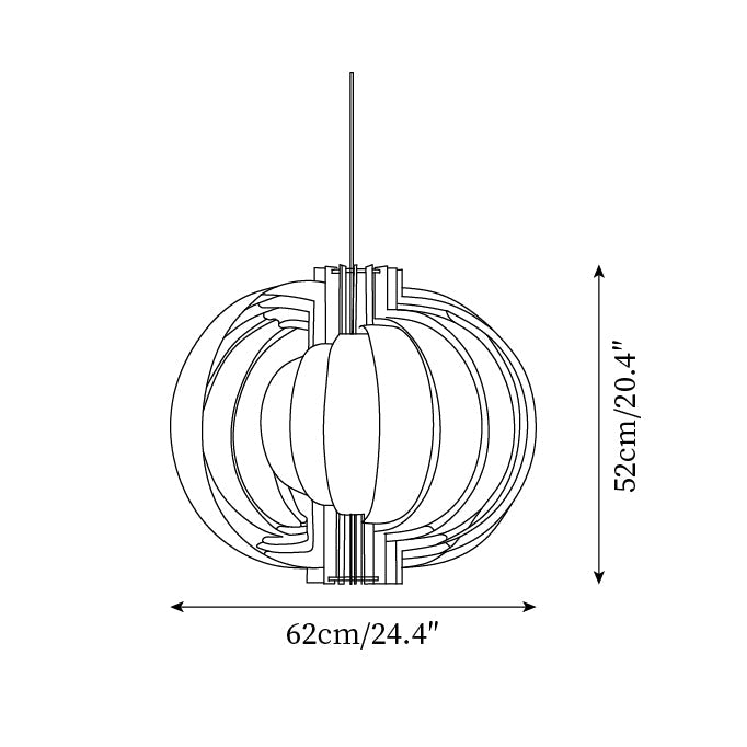 Bois Lanterne Suspension Stratifié Organique