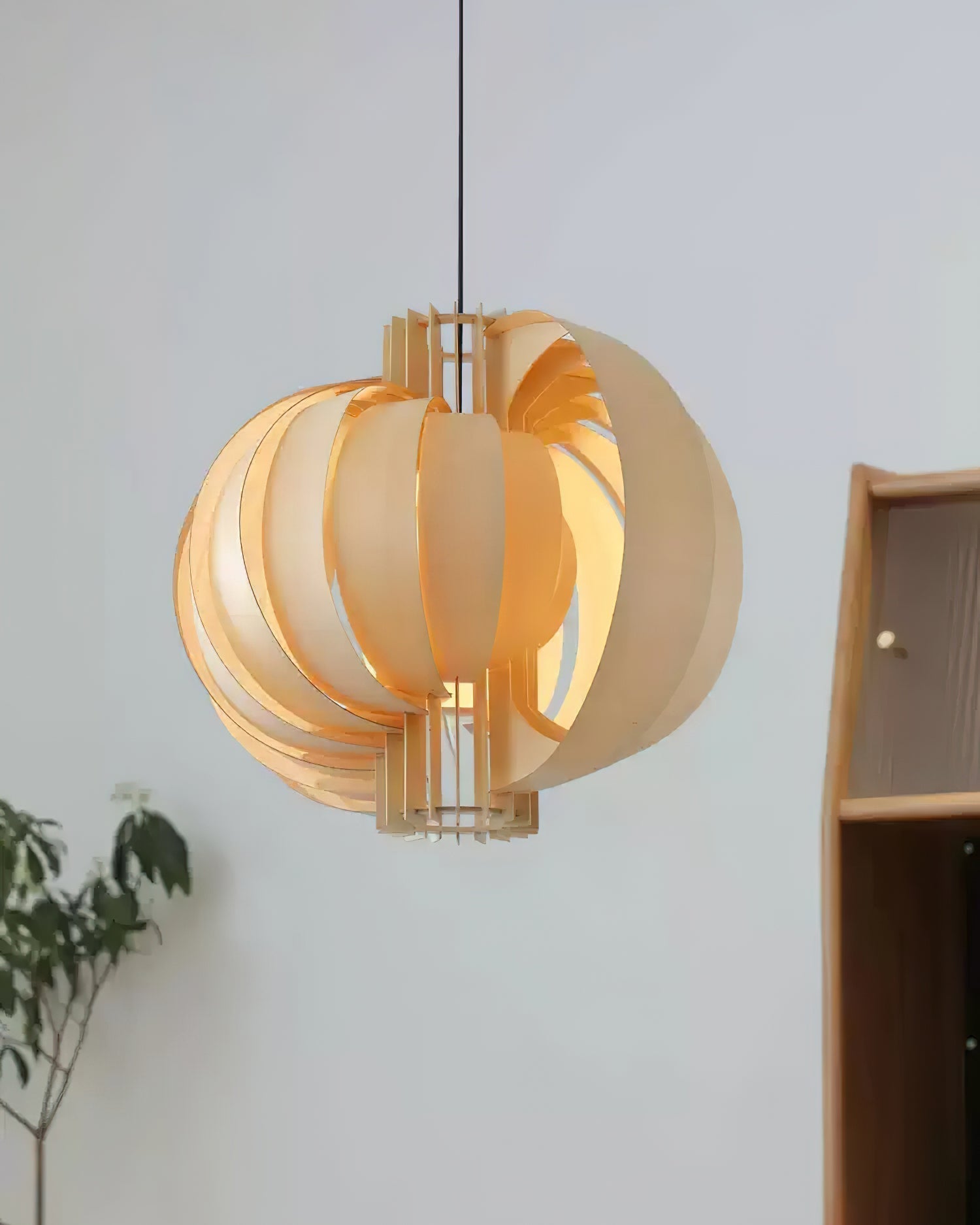 Bois Lanterne Suspension Stratifié Organique