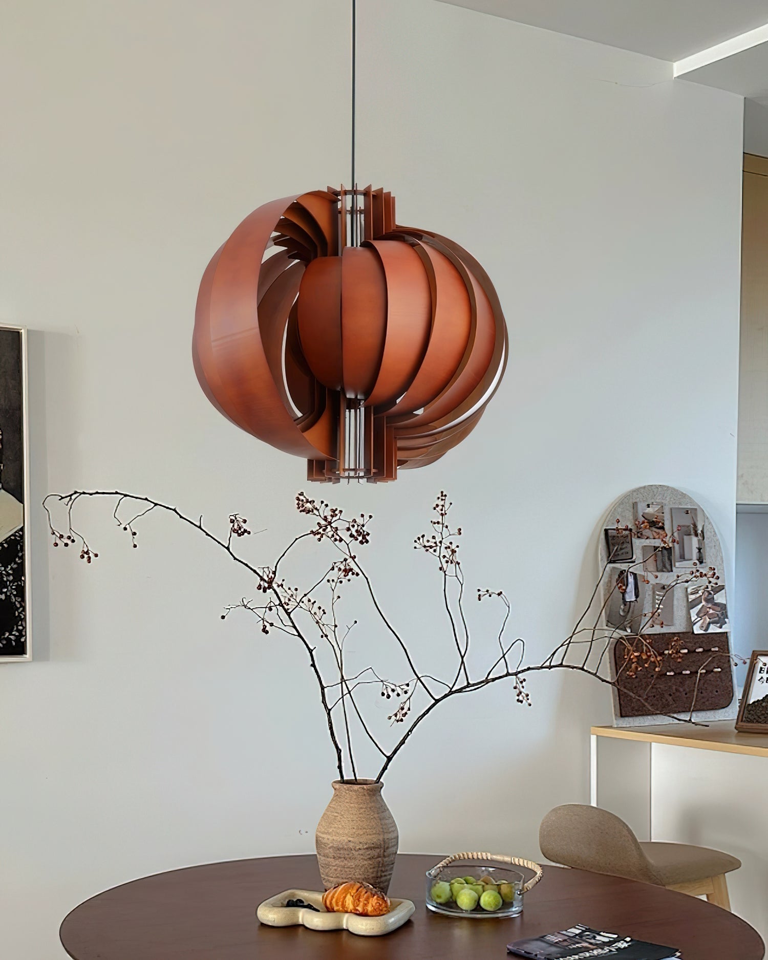 Bois Lanterne Suspension Stratifié Organique