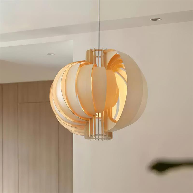 Bois Lanterne Suspension Stratifié Organique