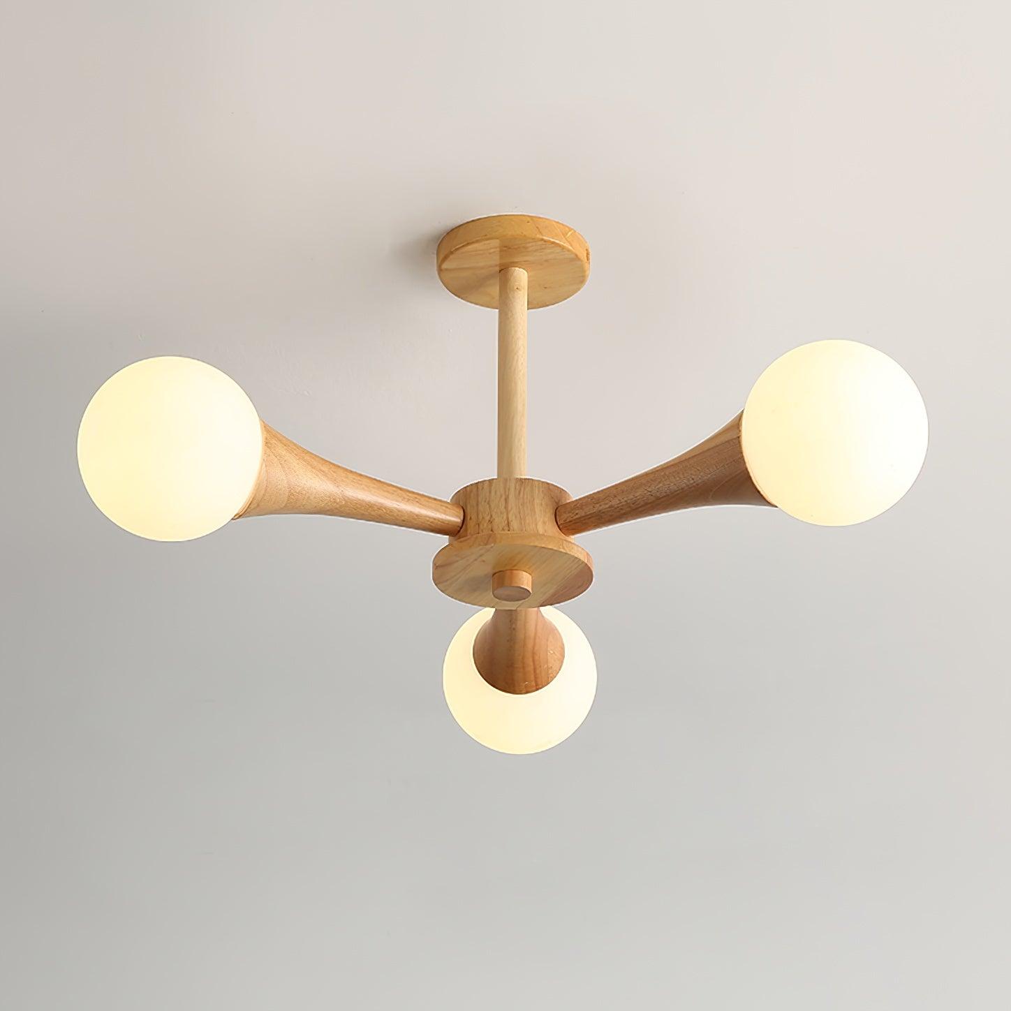 Lustra Lustre Globe en Bois Rétro