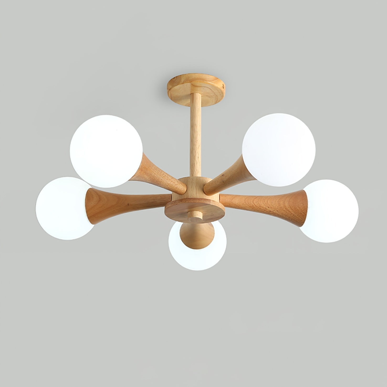 Lustra Lustre Globe en Bois Rétro