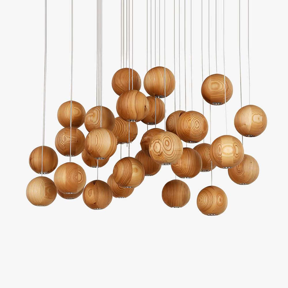 Ulvararis Suspension en bois Nordic Orb Sphere Cluster