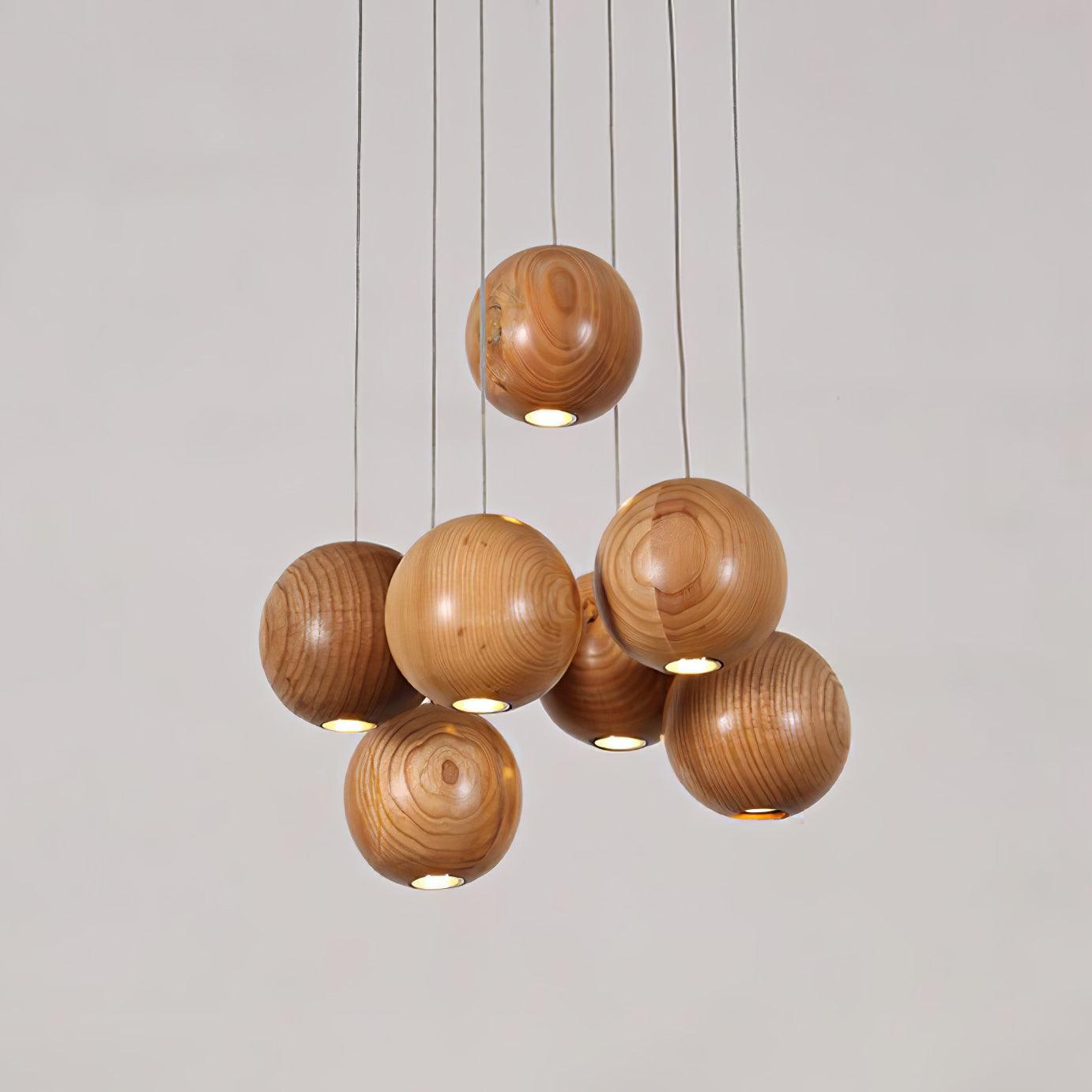 Ulvararis Suspension en bois Nordic Orb Sphere Cluster