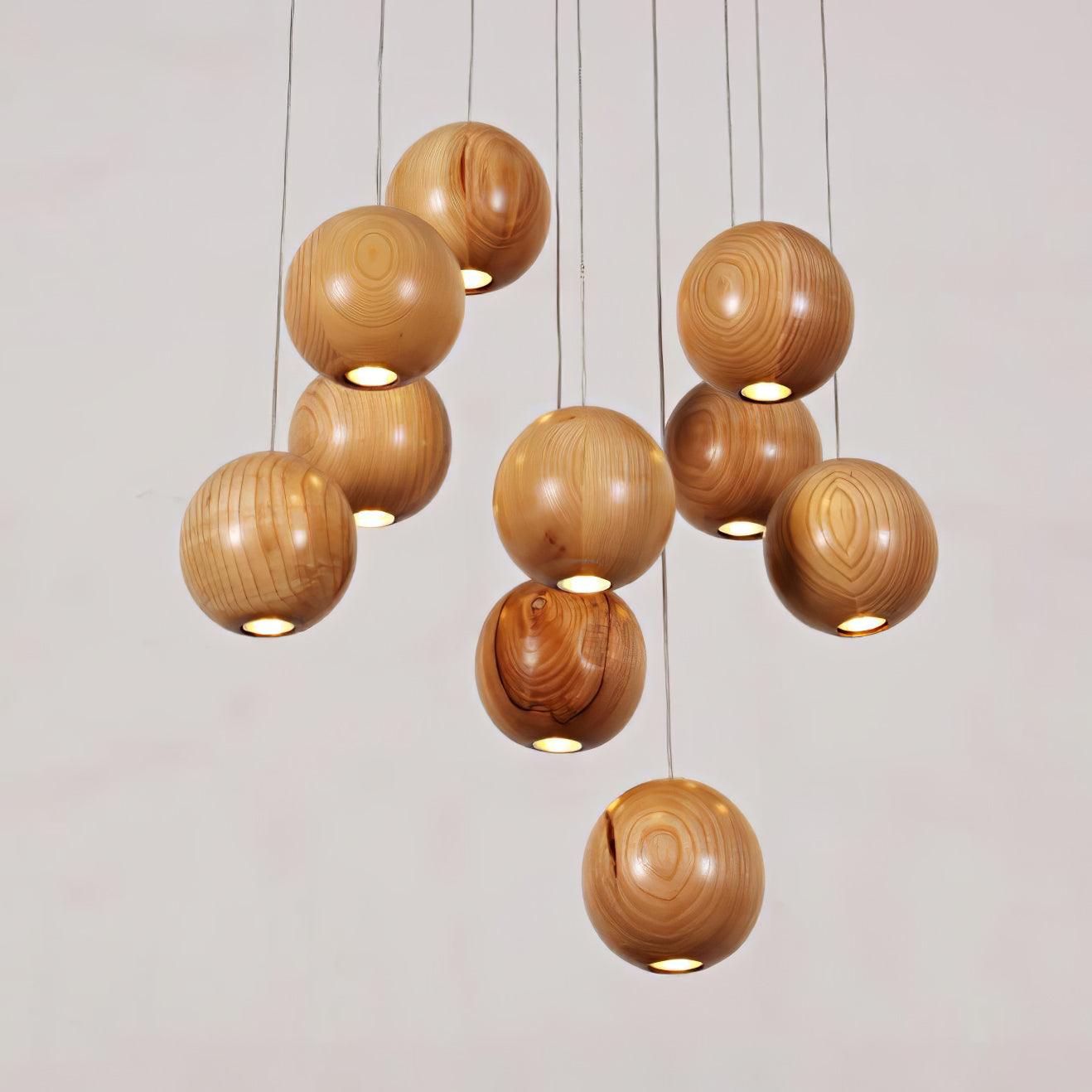 Ulvararis Suspension en bois Nordic Orb Sphere Cluster