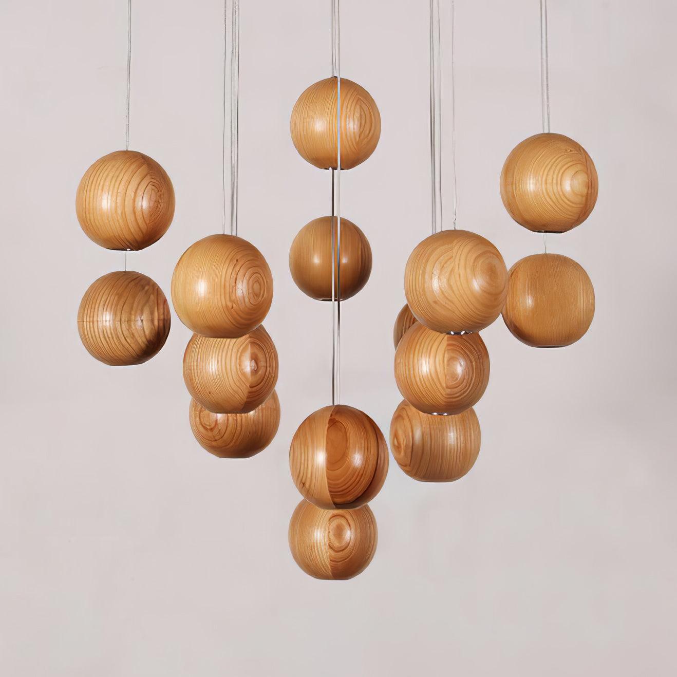 Ulvararis Suspension en bois Nordic Orb Sphere Cluster