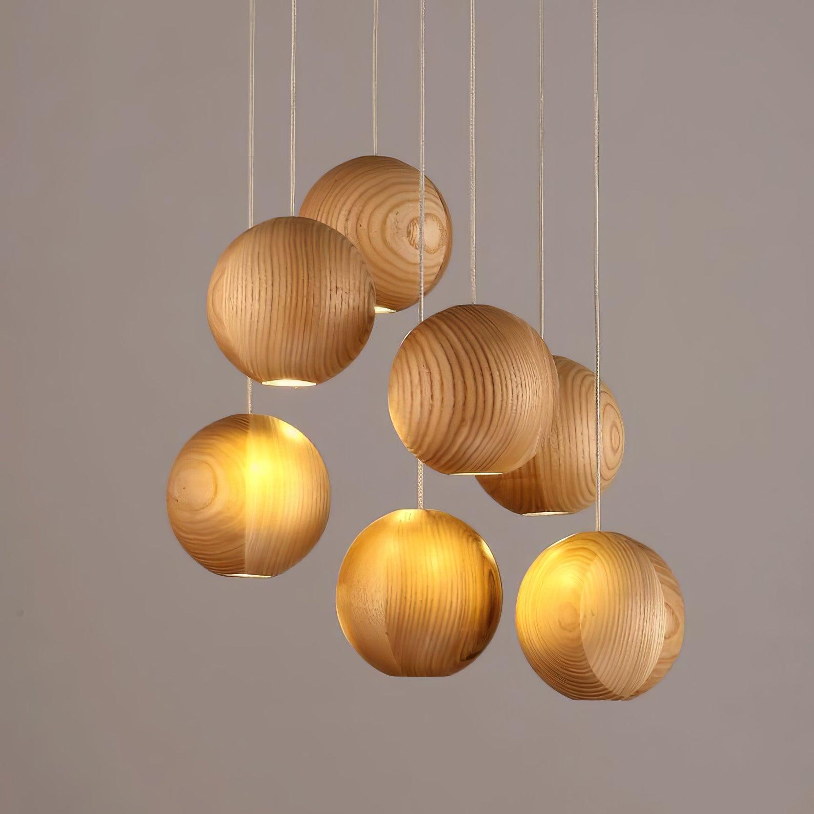 Ulvararis Suspension en bois Nordic Orb Sphere Cluster