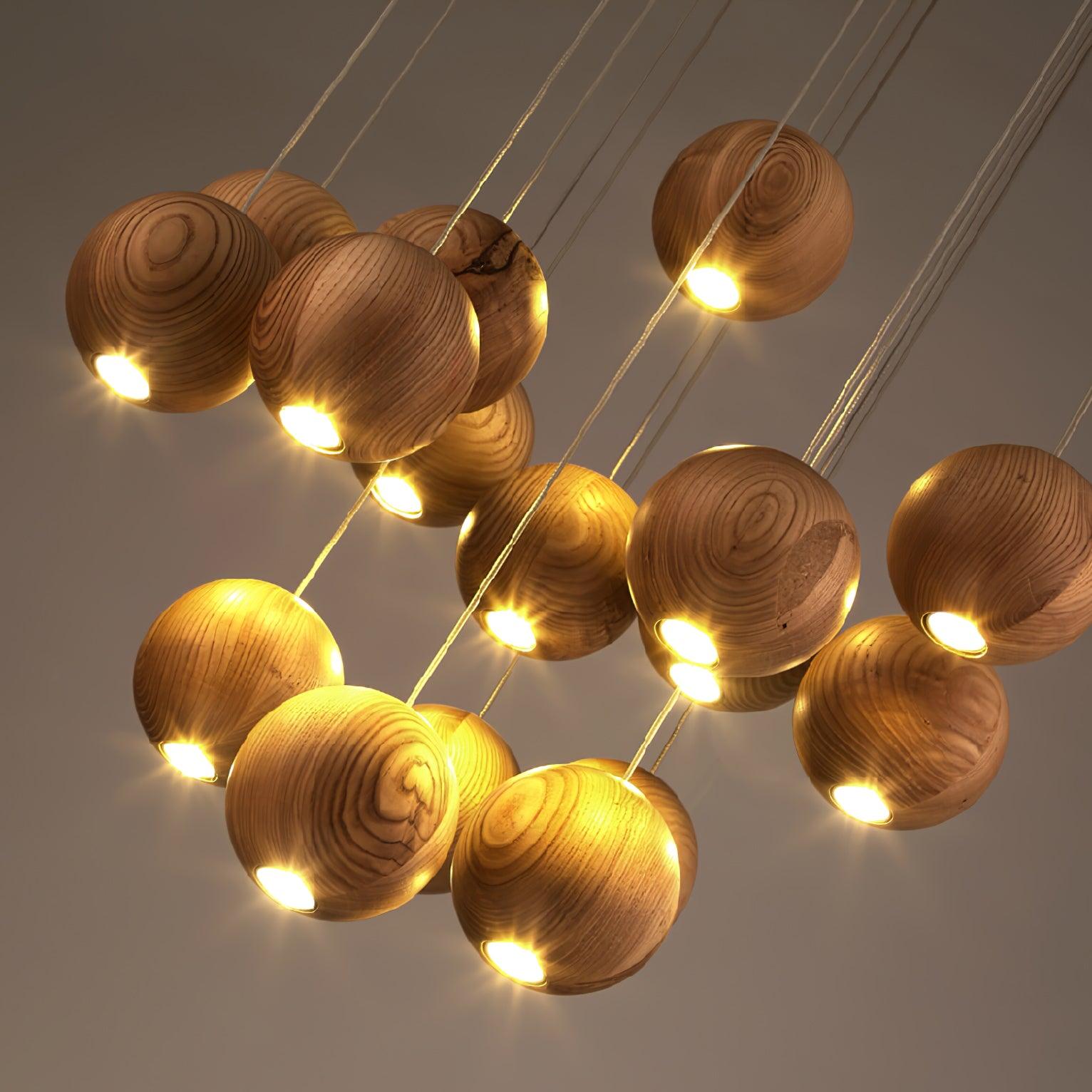 Ulvararis Suspension en bois Nordic Orb Sphere Cluster