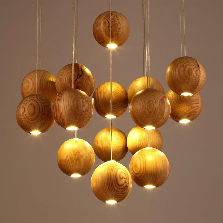 Ulvararis Suspension en bois Nordic Orb Sphere Cluster