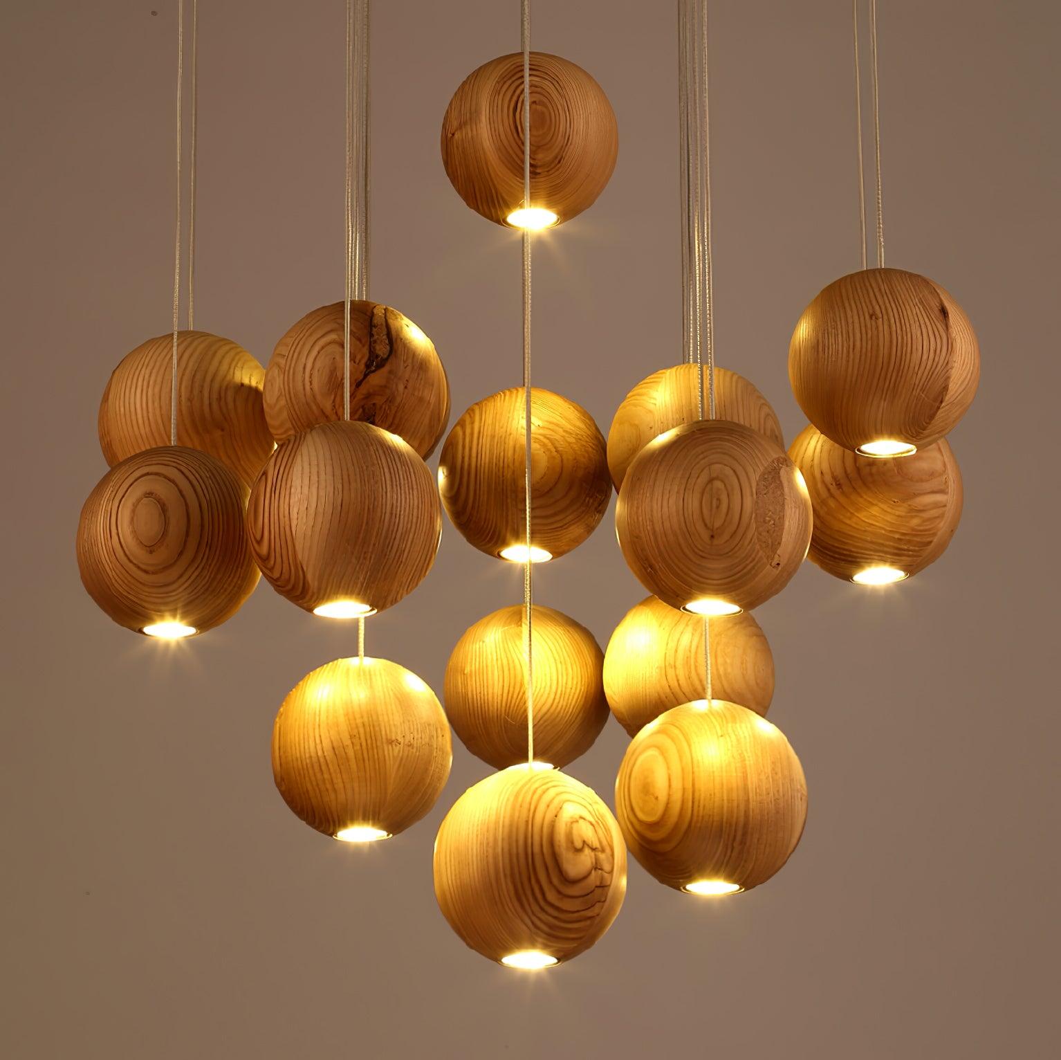 Ulvararis Suspension en bois Nordic Orb Sphere Cluster