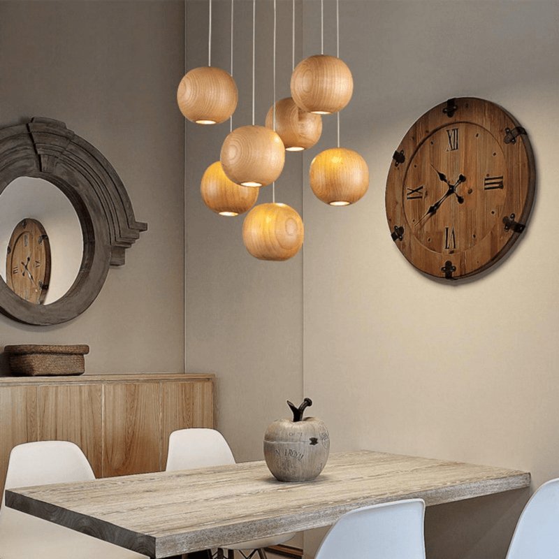 Ulvararis Suspension en bois Nordic Orb Sphere Cluster