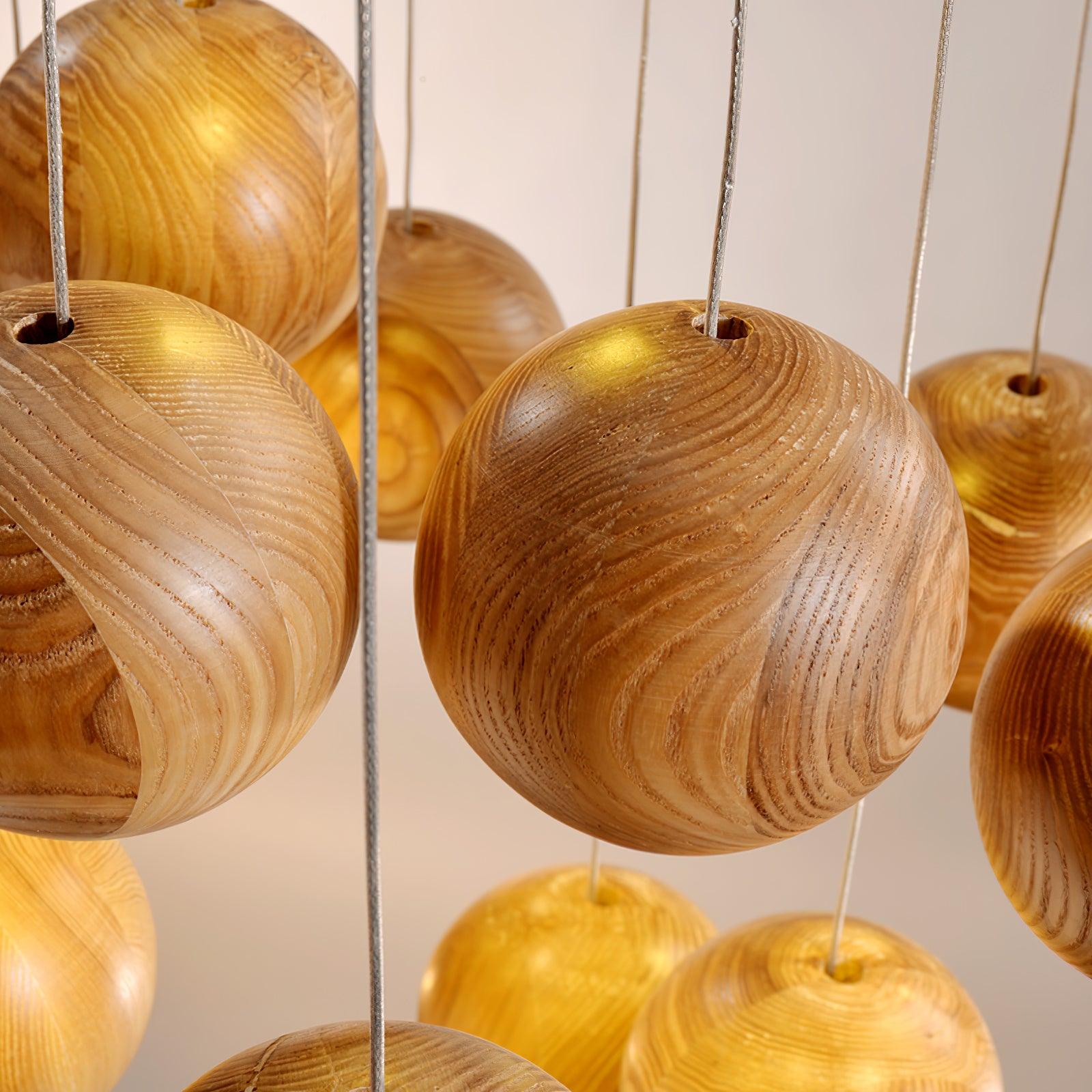 Ulvararis Suspension en bois Nordic Orb Sphere Cluster