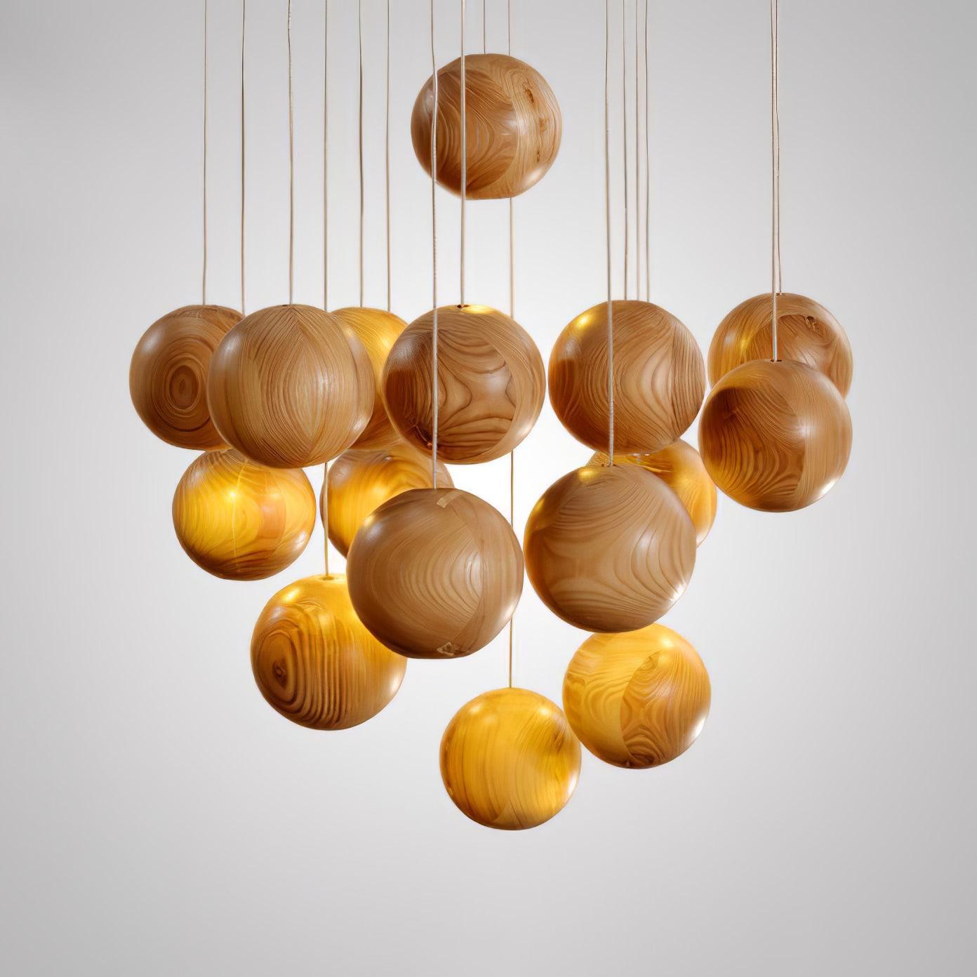 Ulvararis Suspension en bois Nordic Orb Sphere Cluster