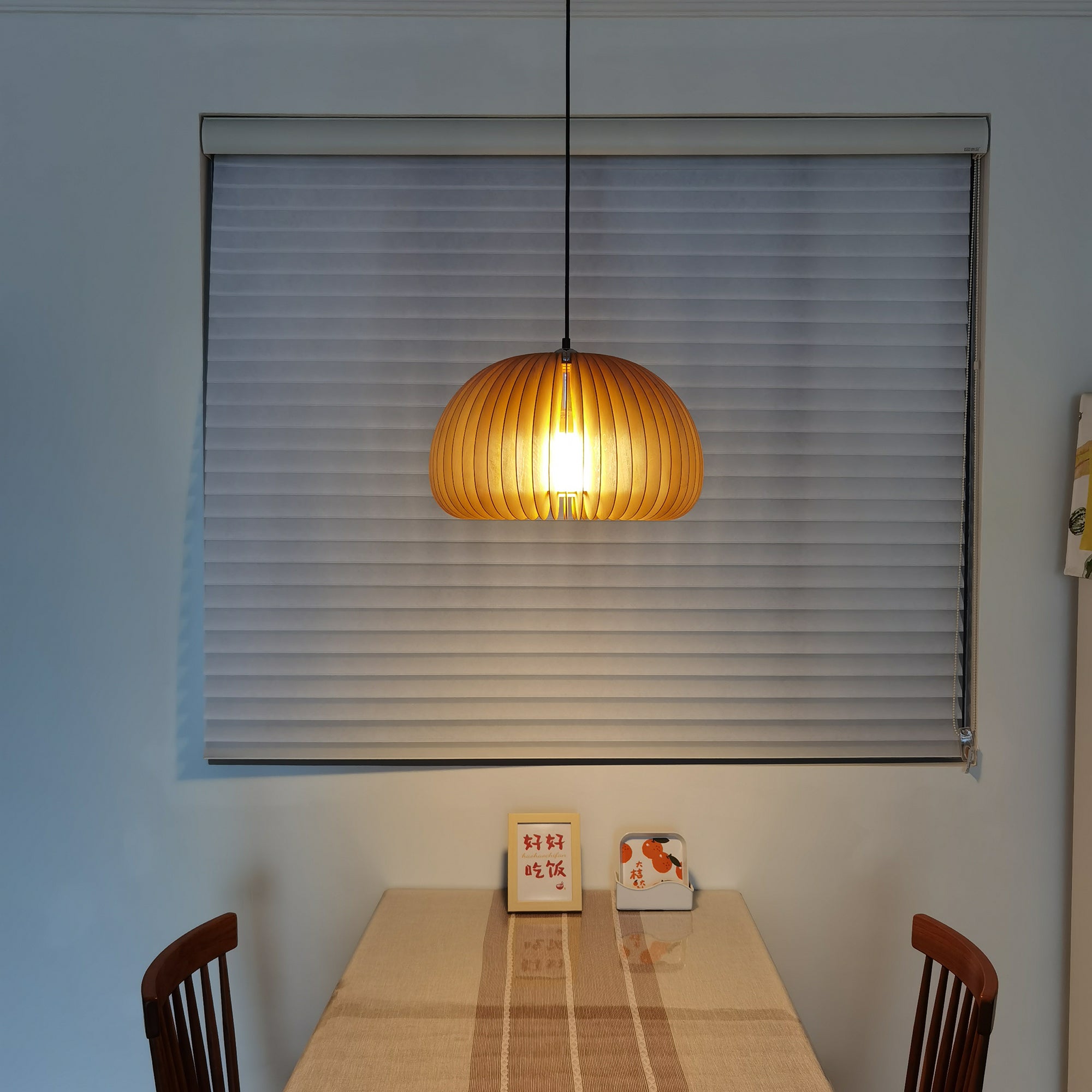 Solara Lampe Suspendue en Bois Dôme Citrouille Nordic