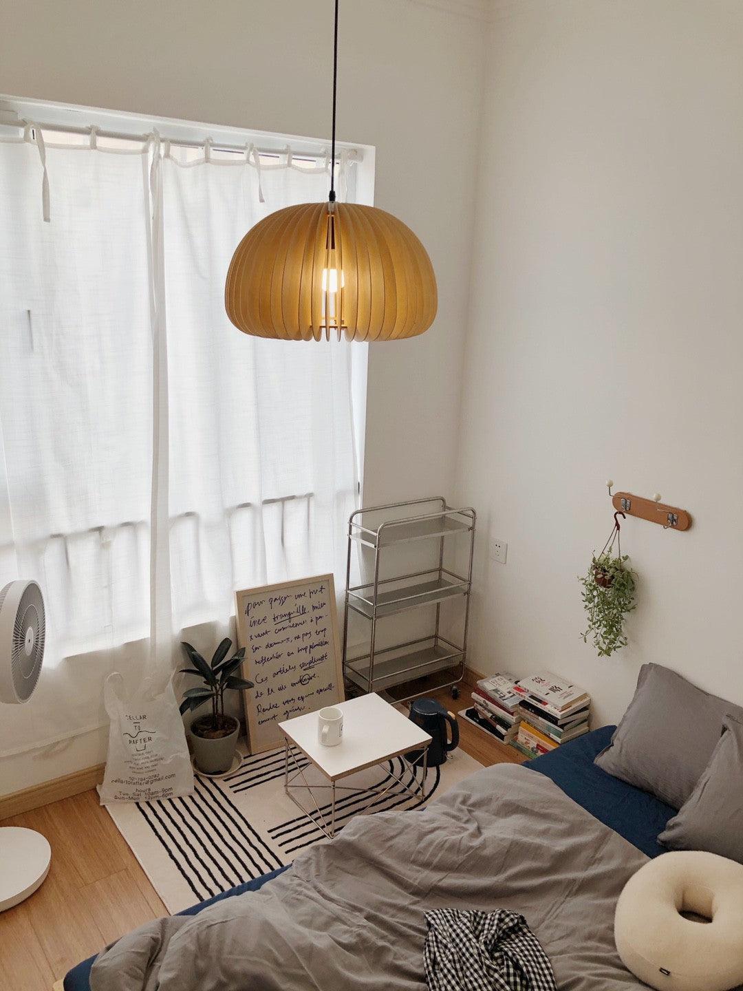Solara Lampe Suspendue en Bois Dôme Citrouille Nordic