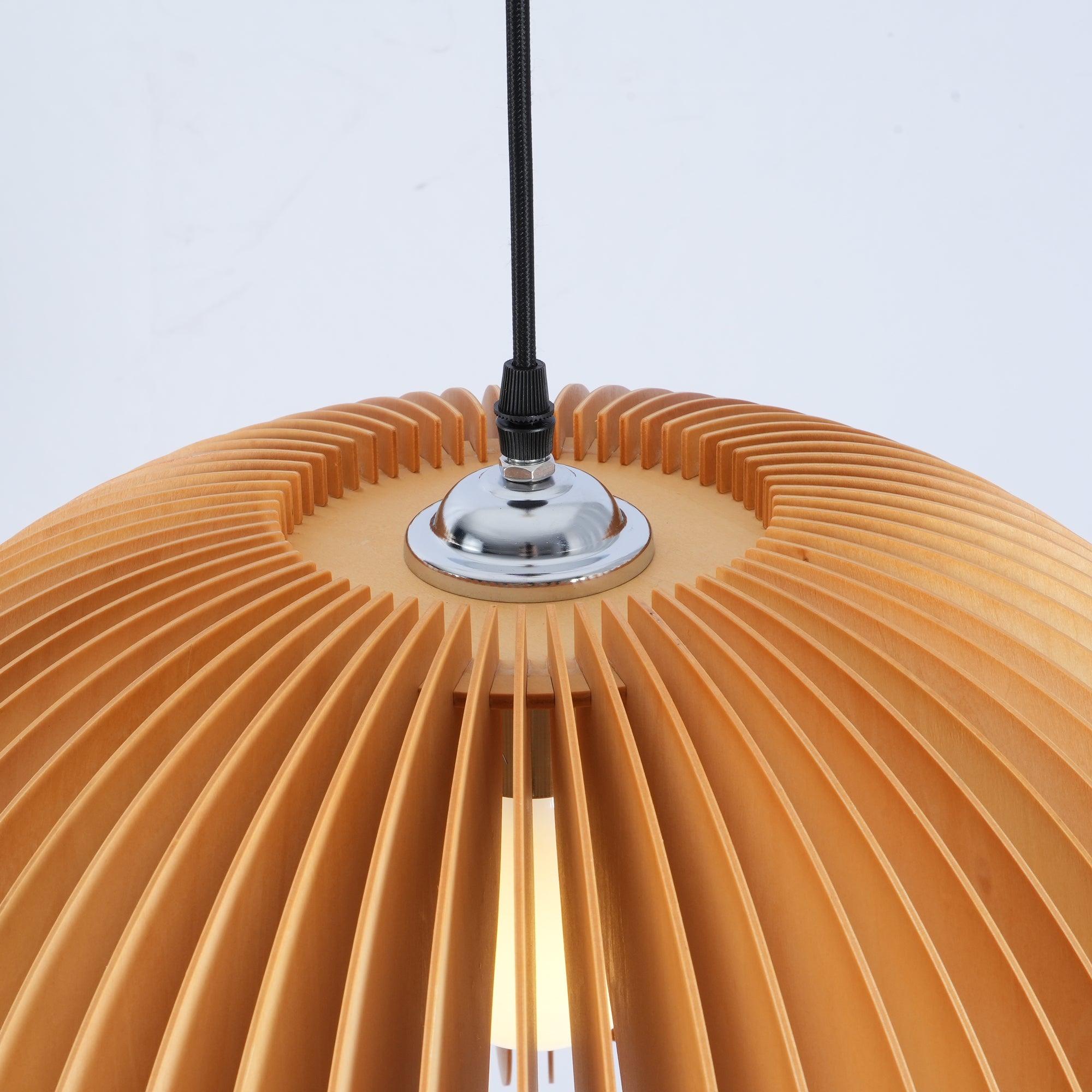 Solara Lampe Suspendue en Bois Dôme Citrouille Nordic