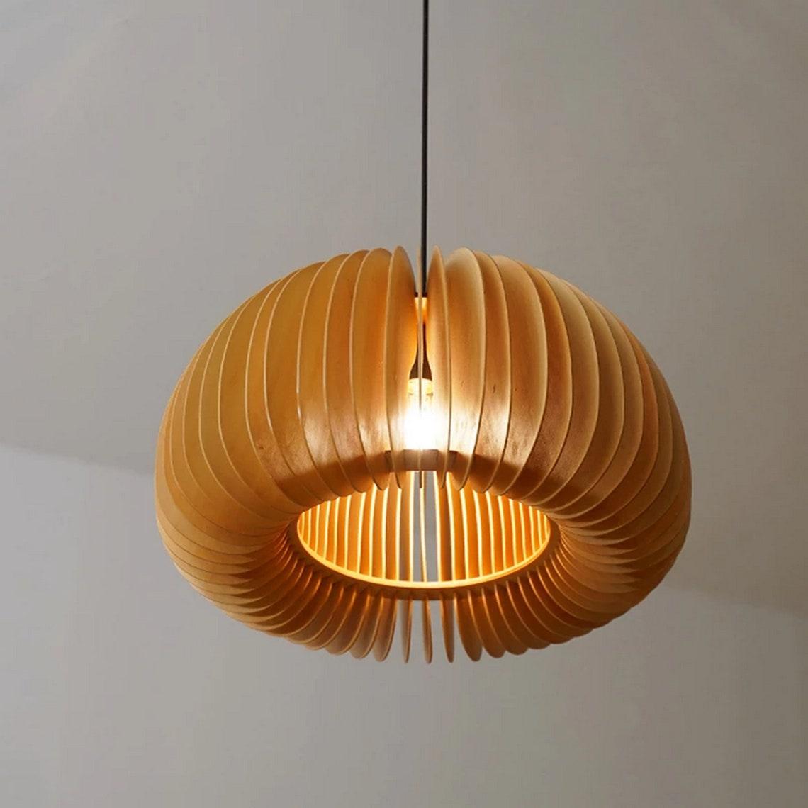 Solara Lampe Suspendue en Bois Dôme Citrouille Nordic
