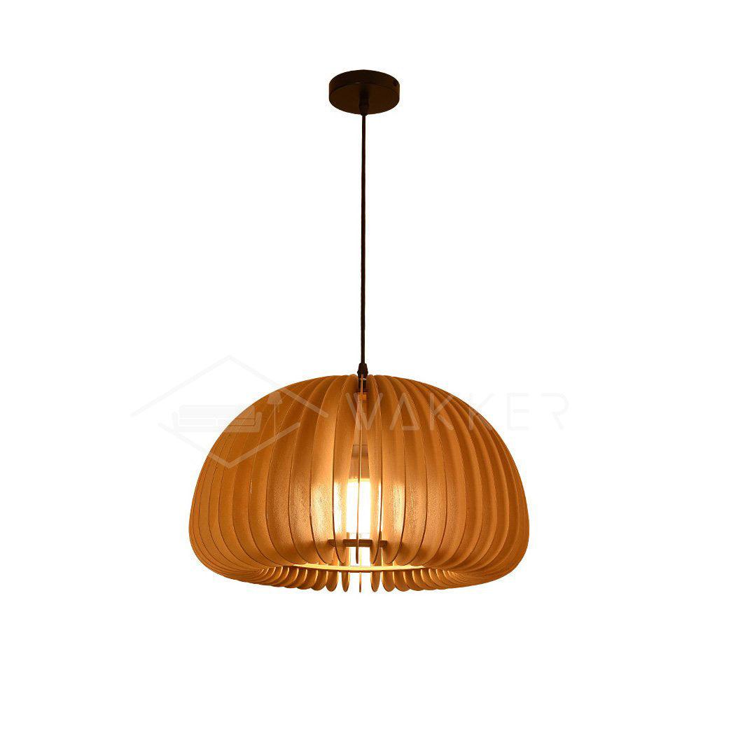 Solara Lampe Suspendue en Bois Dôme Citrouille Nordic