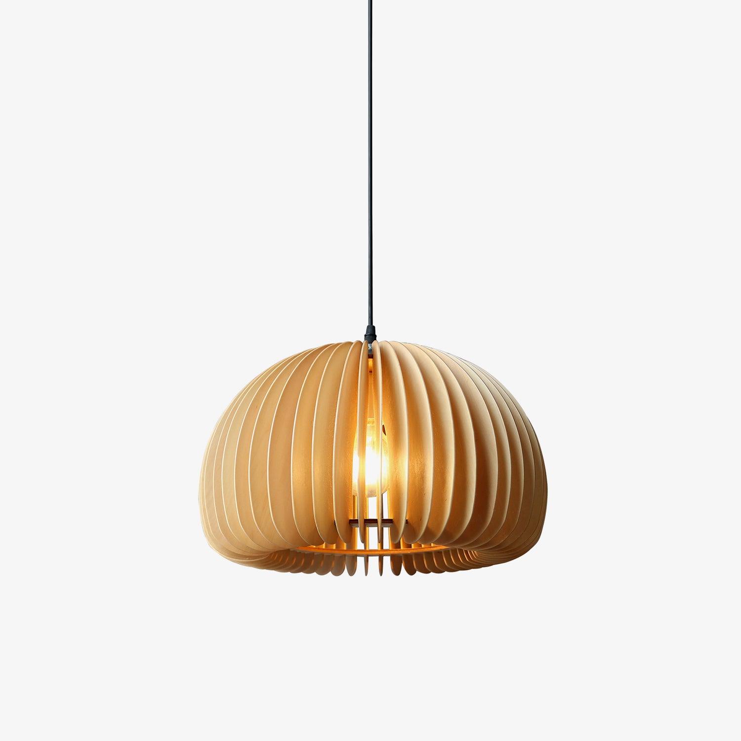 Solara Lampe Suspendue en Bois Dôme Citrouille Nordic
