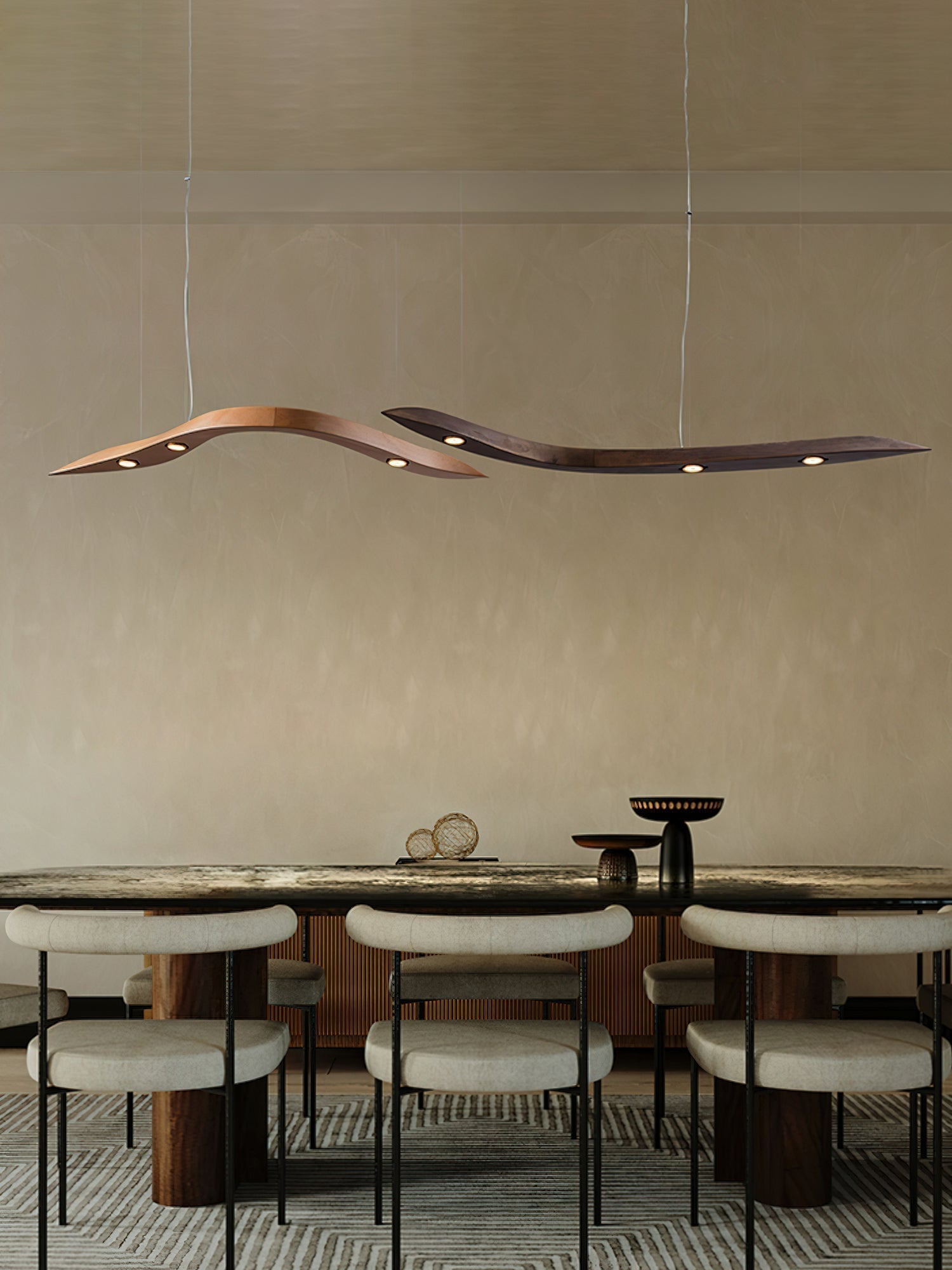 Flow Suspension Minimaliste en Bois